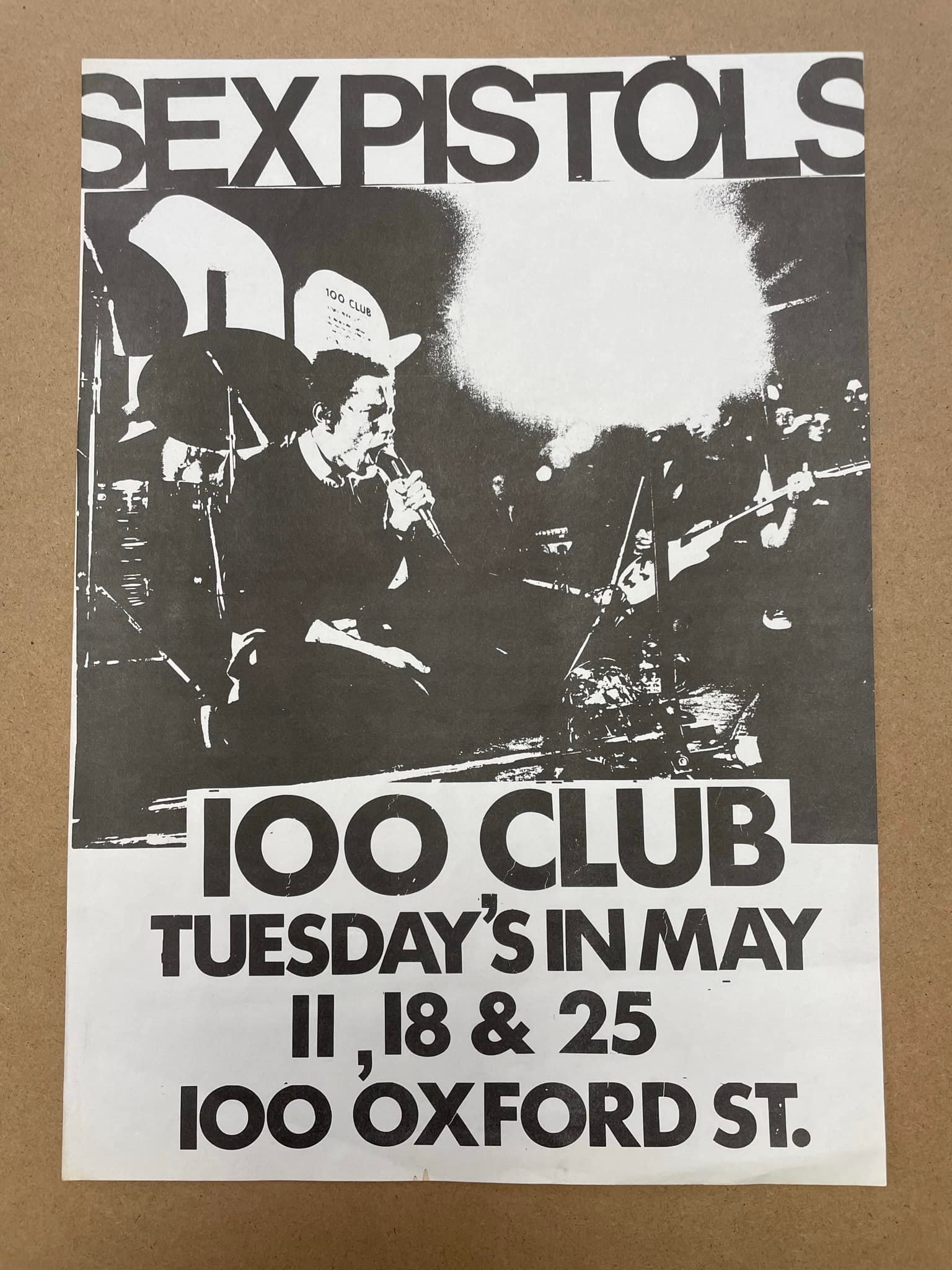 SEX PISTOLS/“100 CLUB” TUESDAY NIGHT RESIDENCY GIG FLYER with COA 