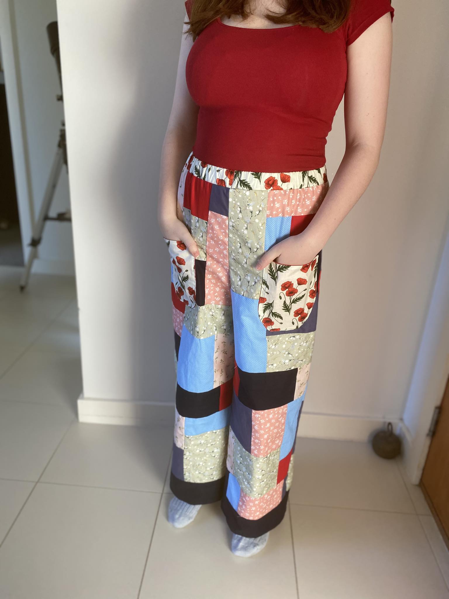 Molly's first patchwork pants sewing project