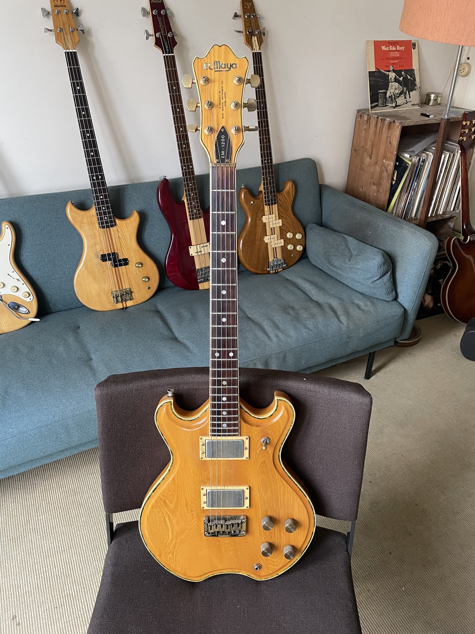 El Maya EM-1200 1979 guitar with custom pickup covers