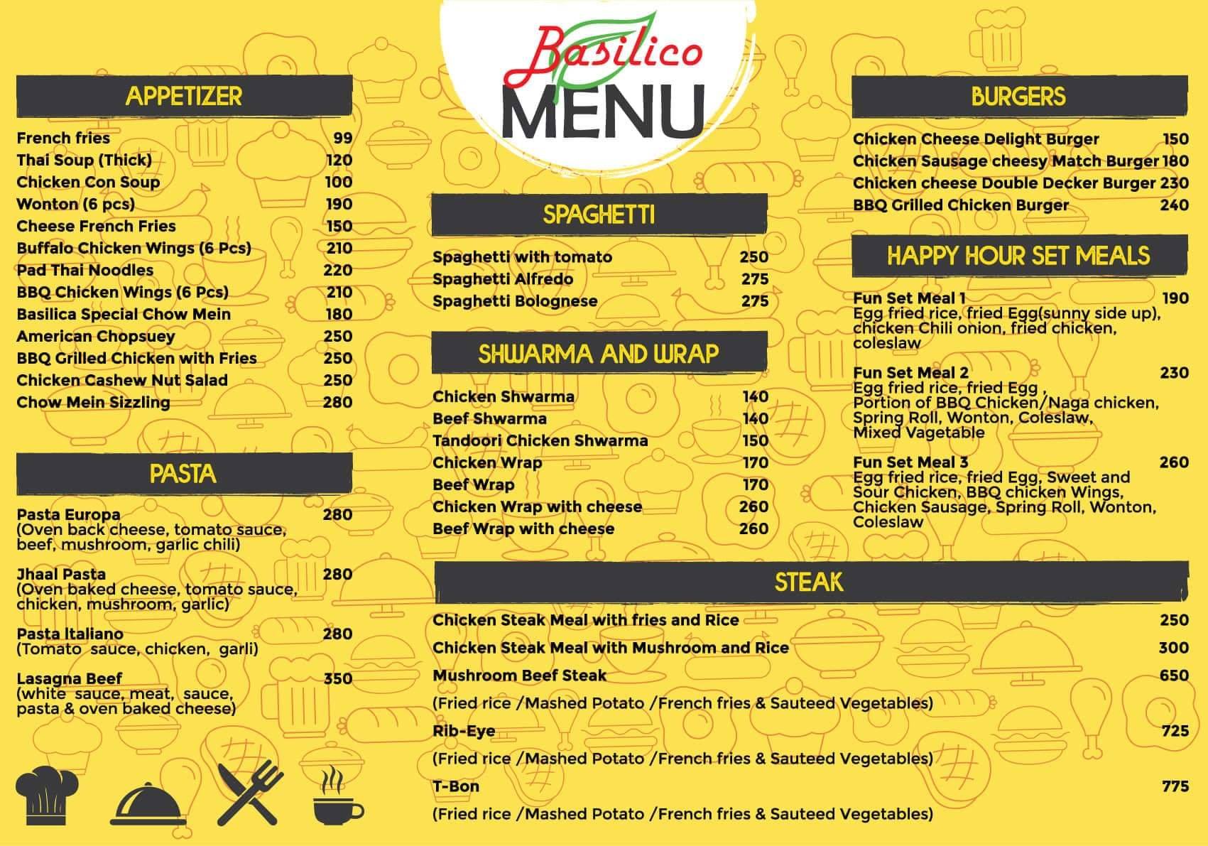 Basilico - |Basilico| Official Menu📒 📍 : 399/B,Shahid... | Facebook