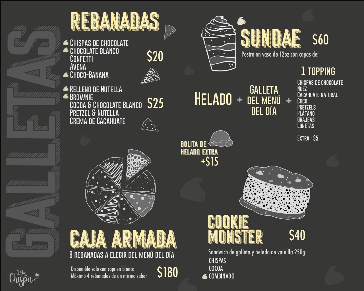 Dilo Con Chispa - 🍪 MENÚ EN TIENDA 🍪 Te presentamos...