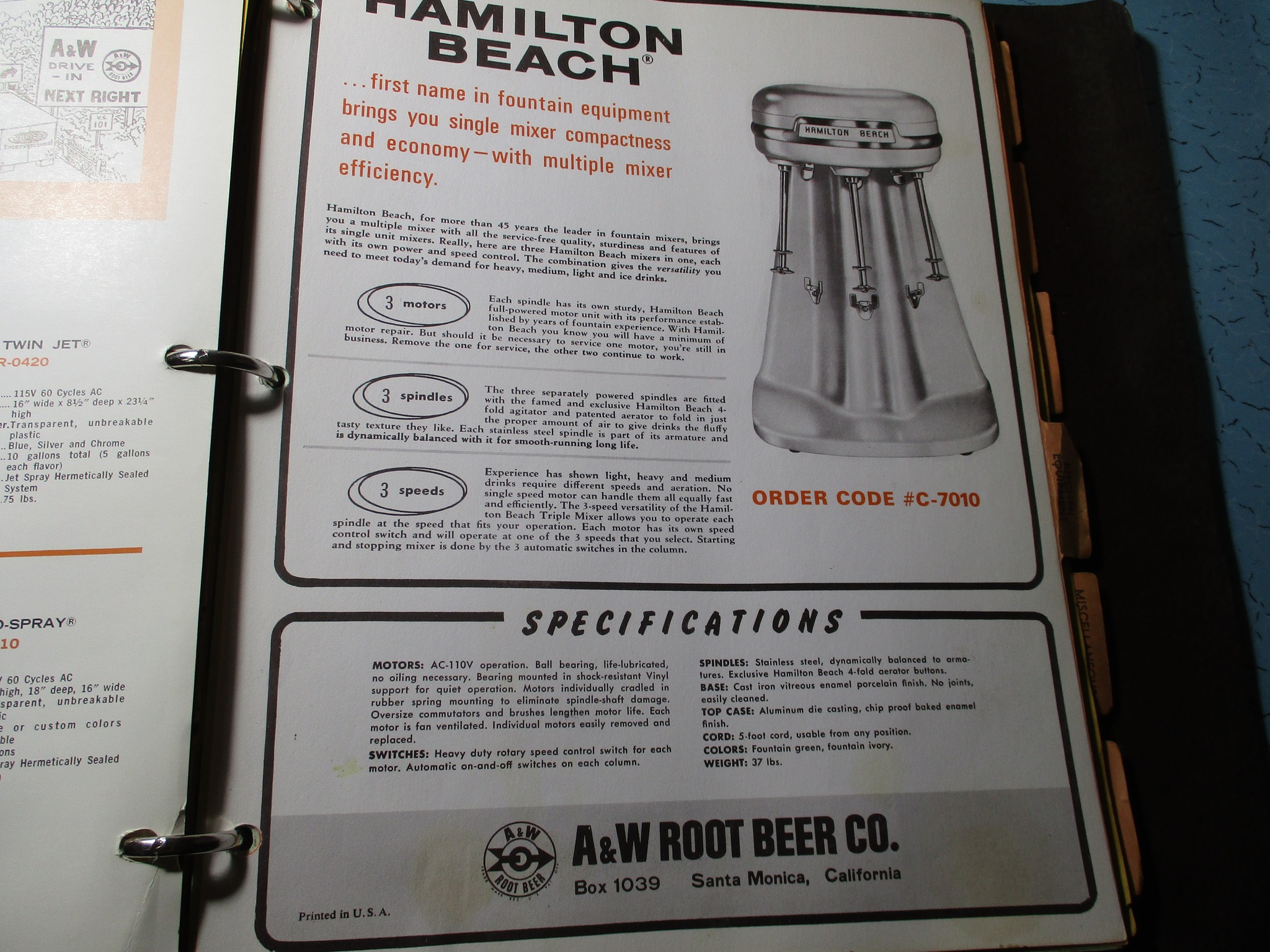 A&W restaurant equipment and collectibles