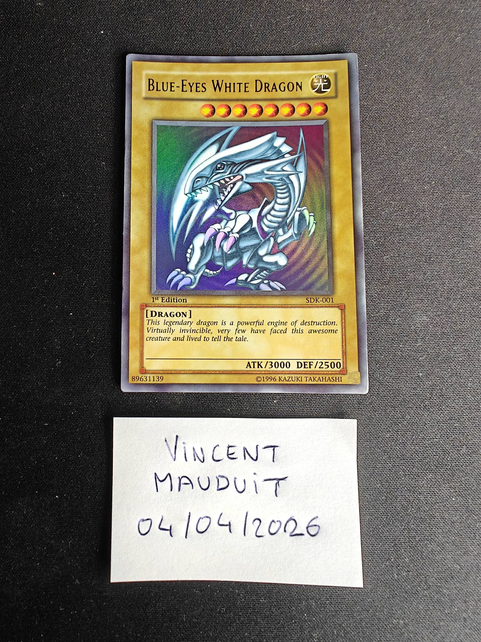 yugioh card sdk-001 Blue Eyes White Dragon 2002 (Kazuki, Yu Gi Oh) ** PSA Graded 8 ** *This is a Single Trading Card* Yu-Gi-Oh! - Blue-Eyes White Dragon