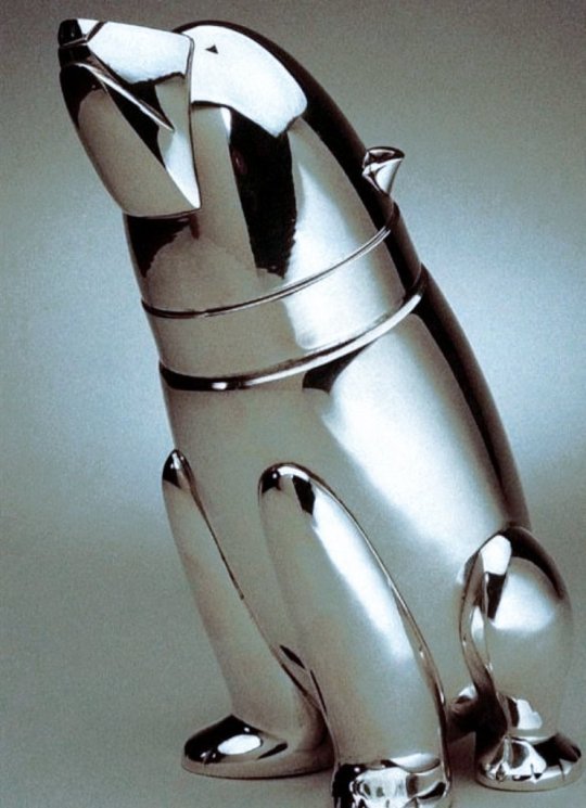 Art Deco GERMAN SILVER-PLATED 'ZEPPELIN' COCKTAIL SHAKER DESIGNED