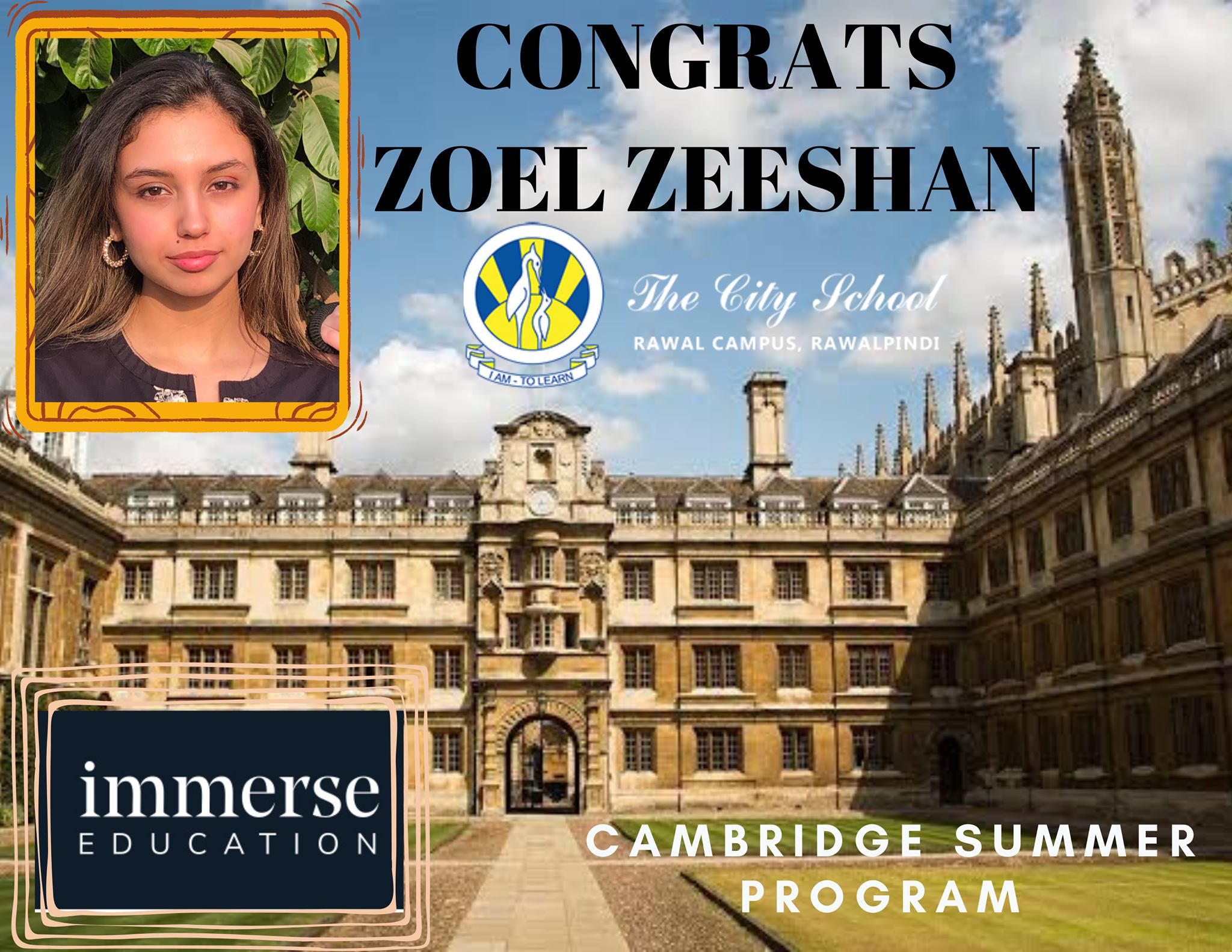 The City School Rawal Campus - Congratulations to Zoel Zeeshan for ...