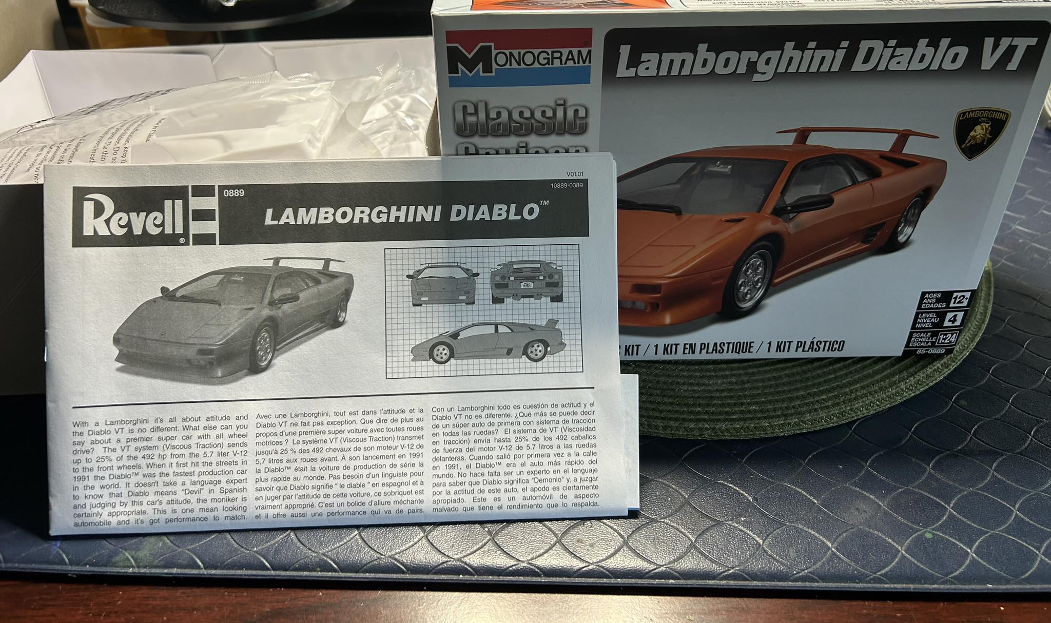 Monogram Lamborghini Diablo VT kit with Revell instructions