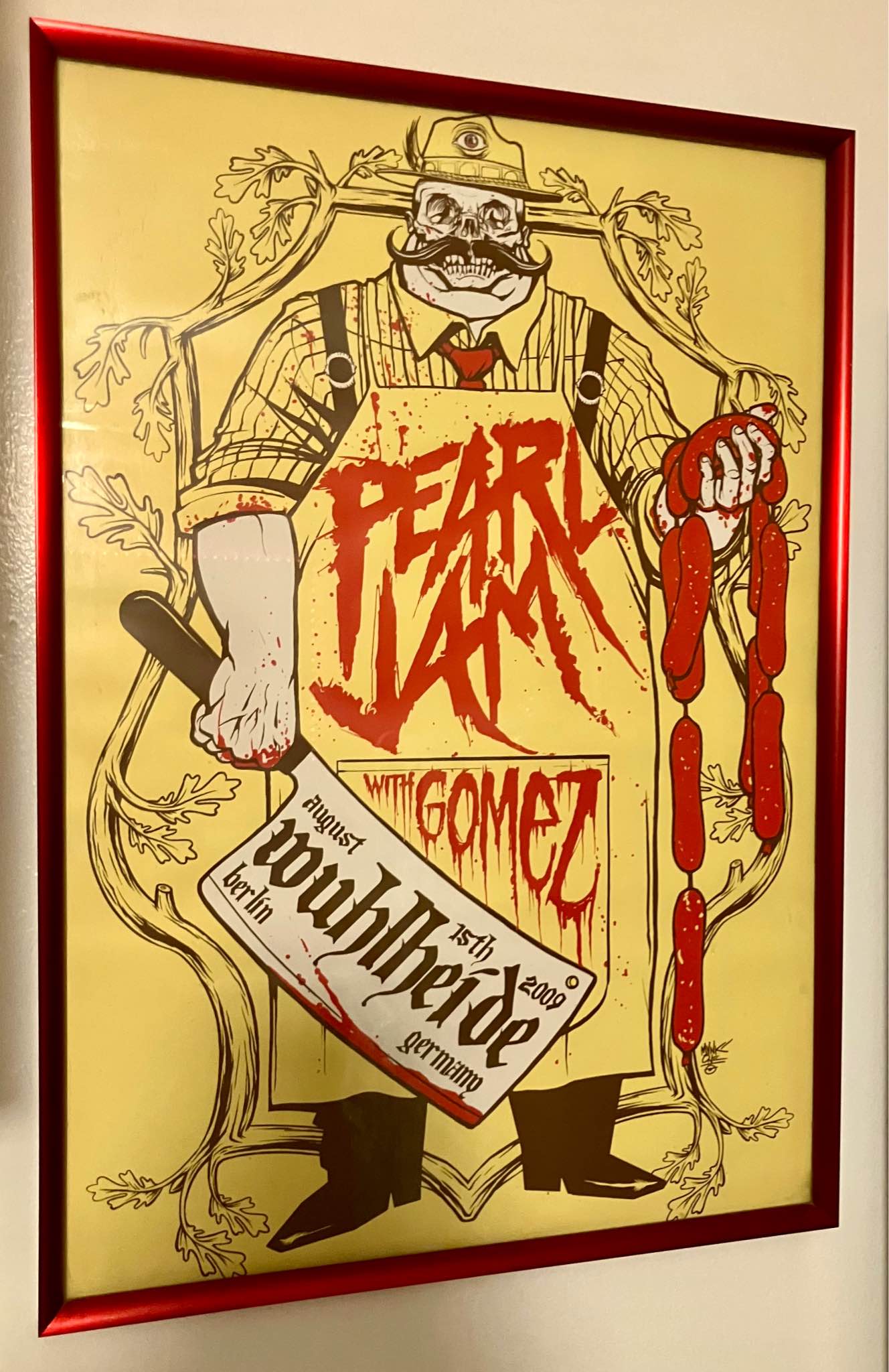 This is a limited edition silkscreen band poster for Pearl Jam's