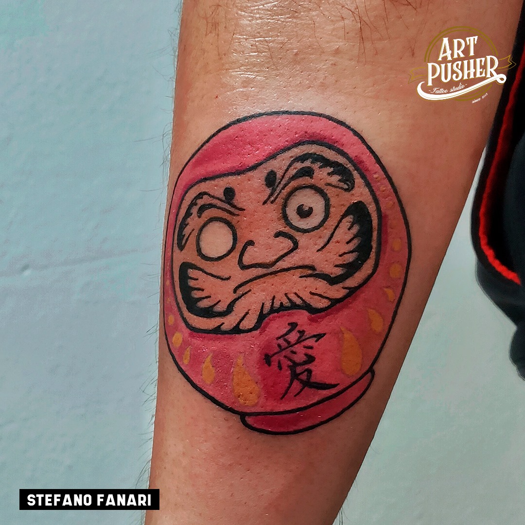 Fermacravatta Peltro Daruma - Giapponese Portafortuna Artigianale - Foto 6