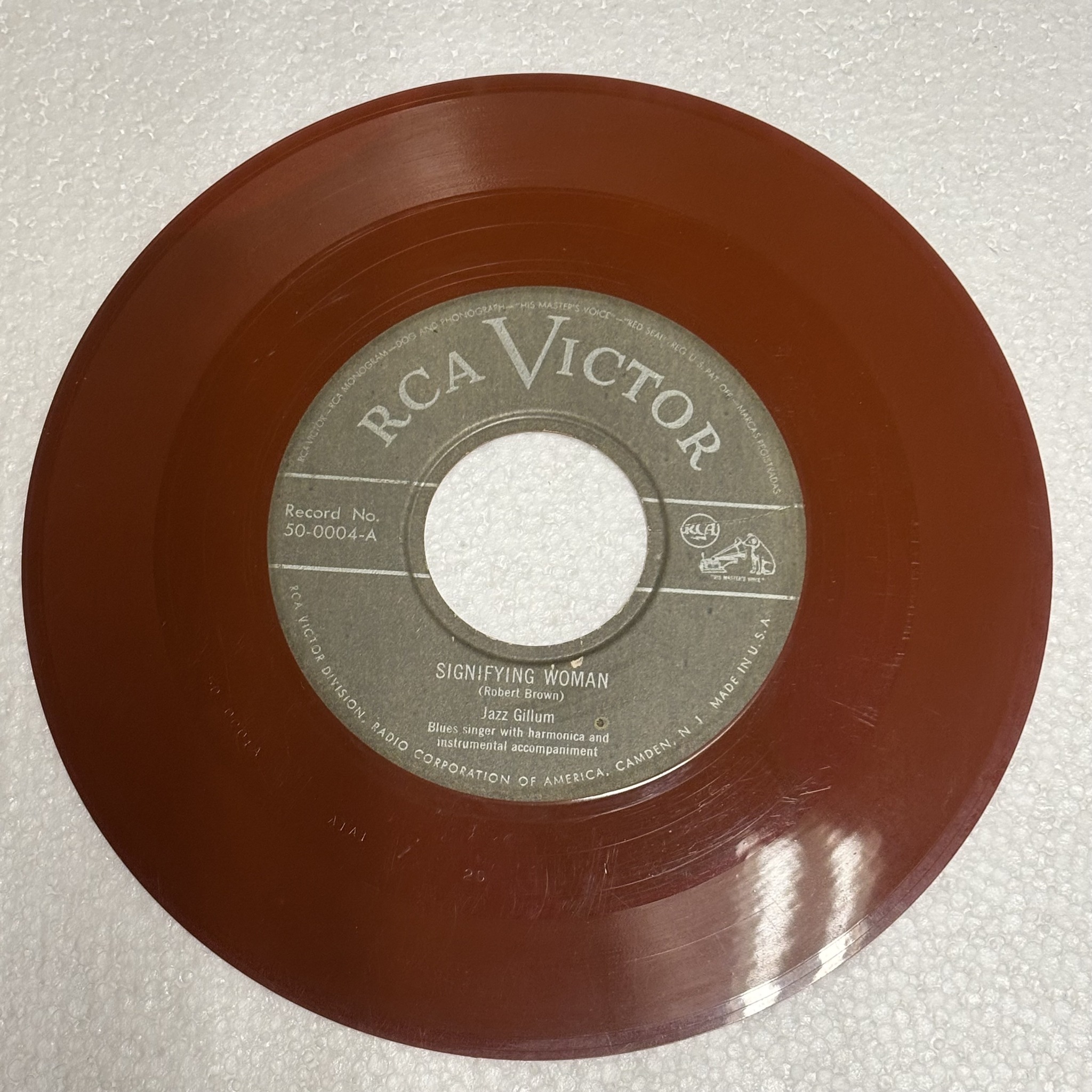Rare color variant of 1949 RCA Victor 45 record