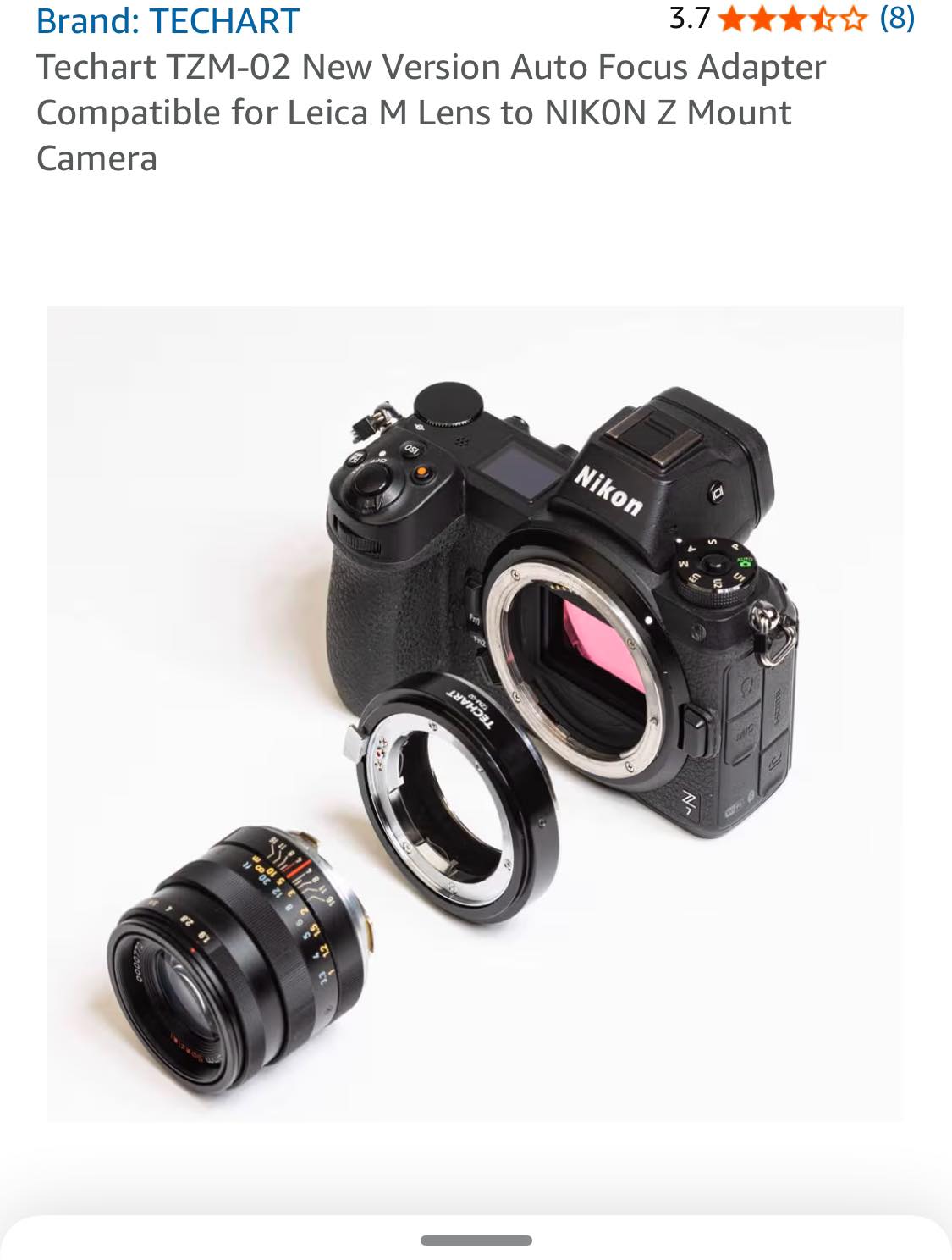 Using Techart TZM-02 adapter with M lenses on Nikon ZR