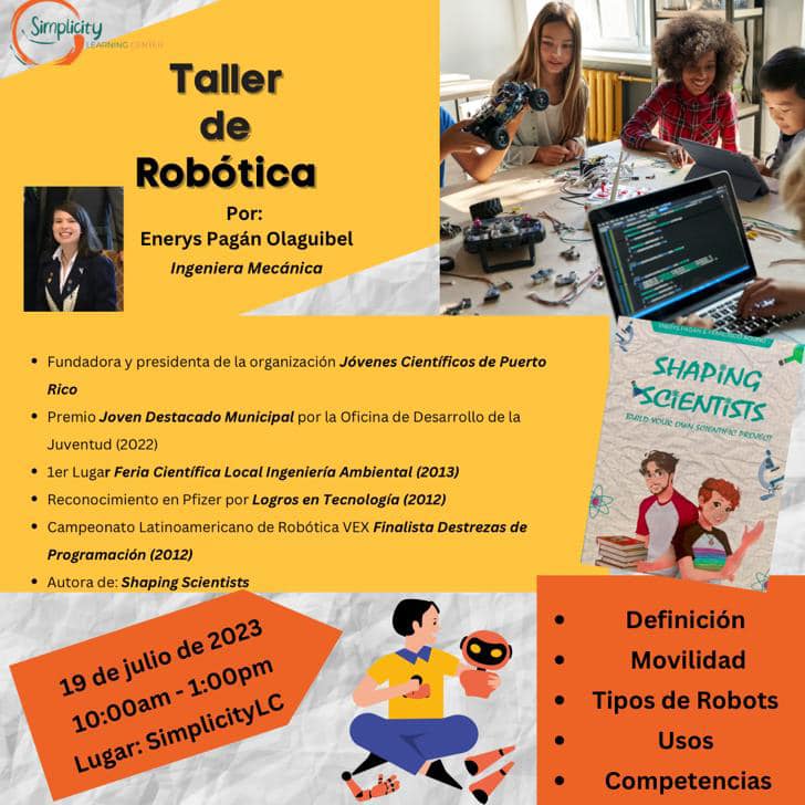 Taller de Robótica- Nivel 1... - Simplicity Learning Center | Facebook