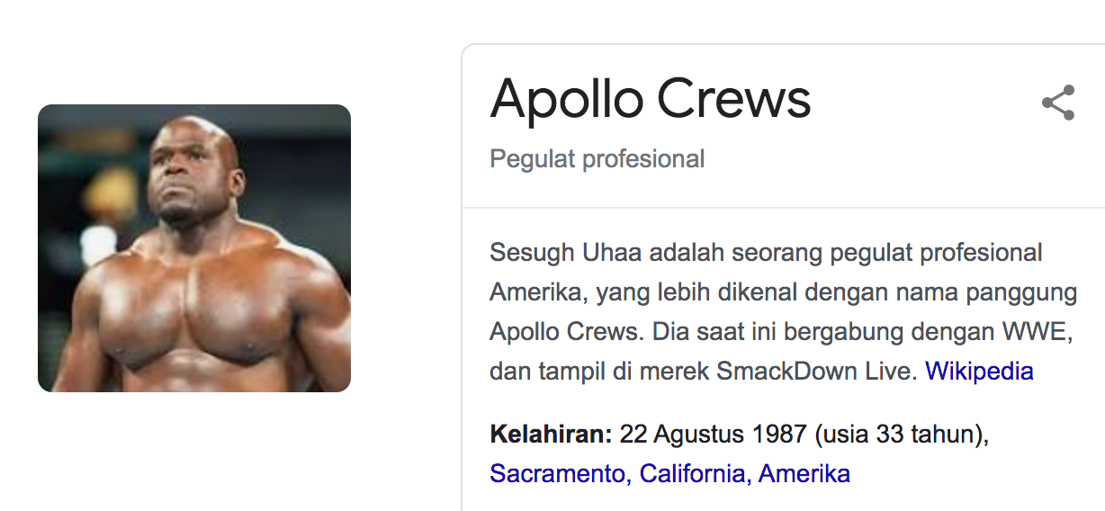 WWE Indonesia - WWE Trivia - Apakah Apollo Crews... | Facebook