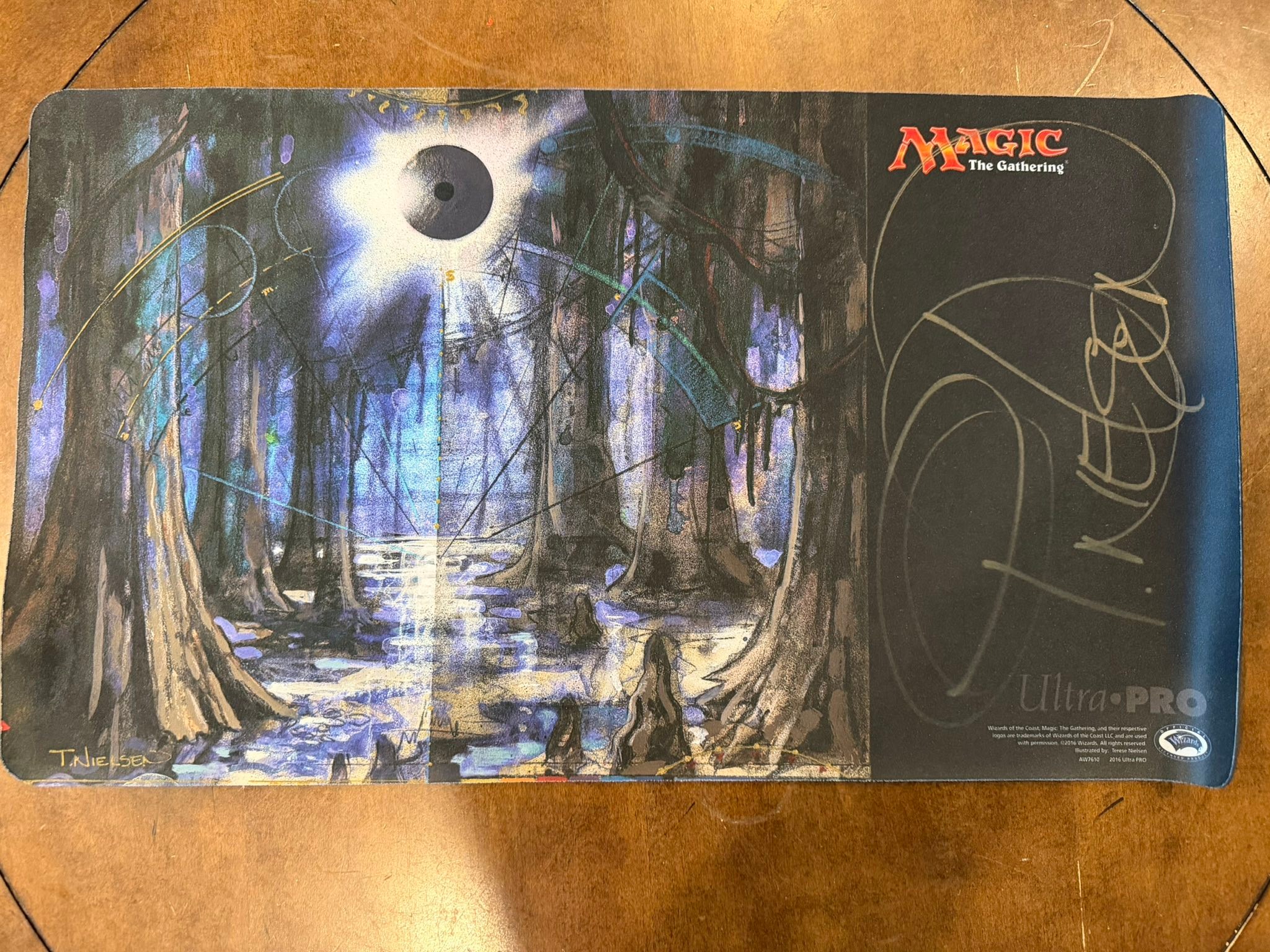 Signed Terese Neilson Guru swamp playmat. 175$