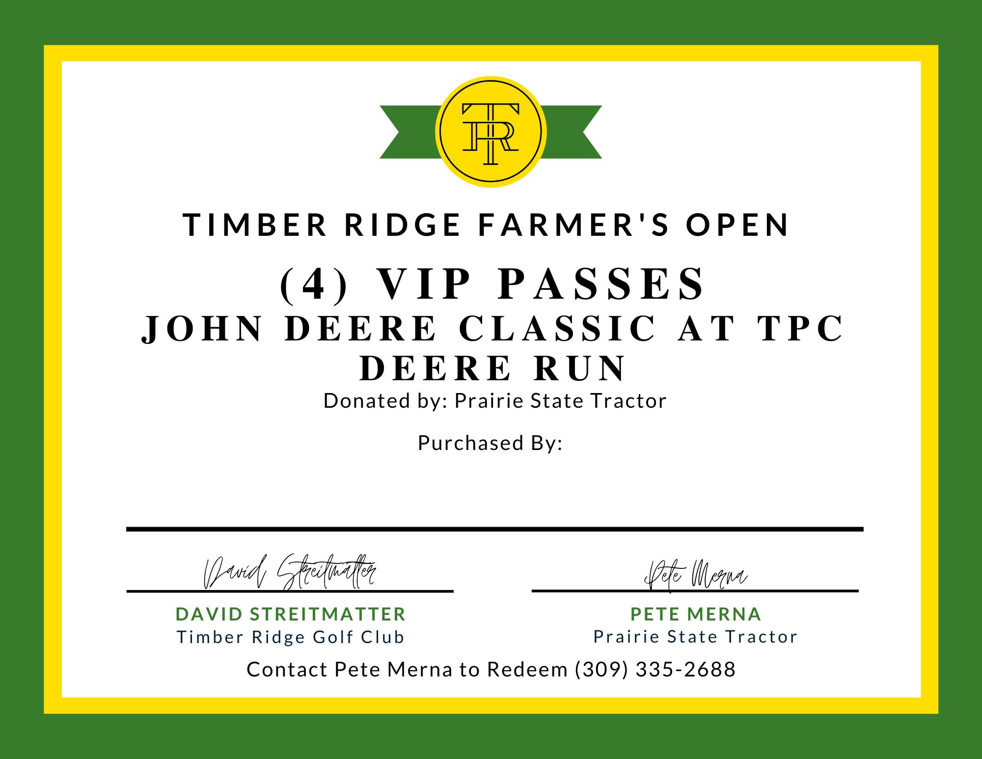 Timber Ridge Farmer's Open | Lacon IL