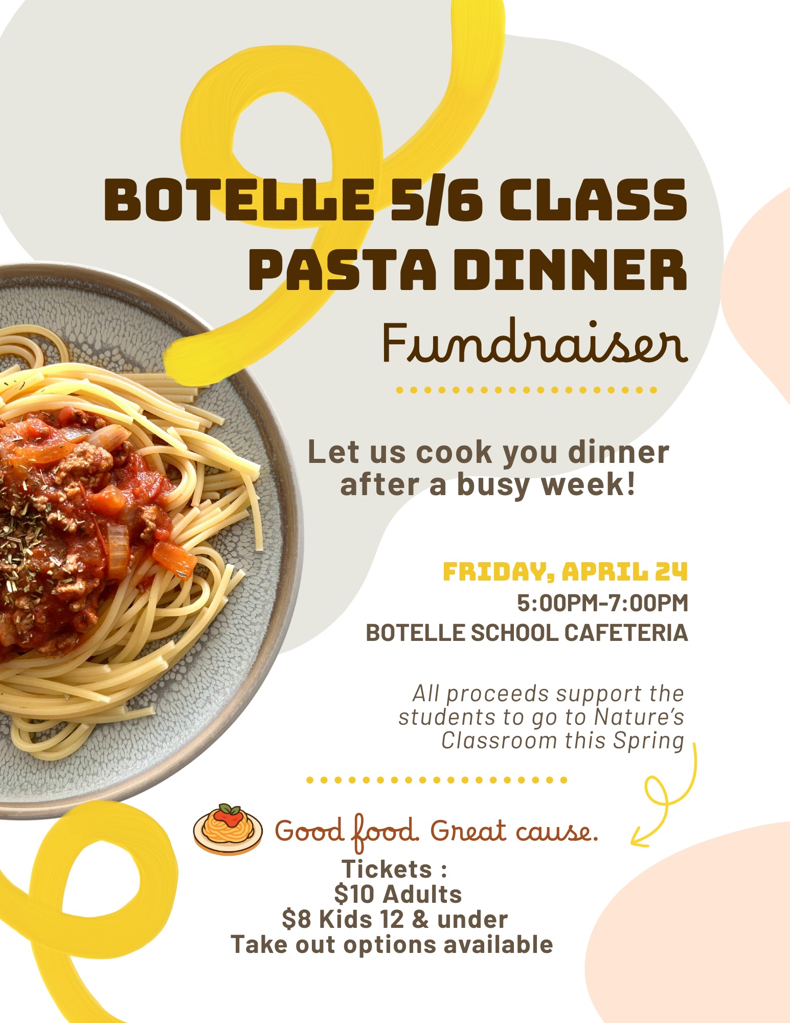 Botelle 5/6 class Pasta Dinner