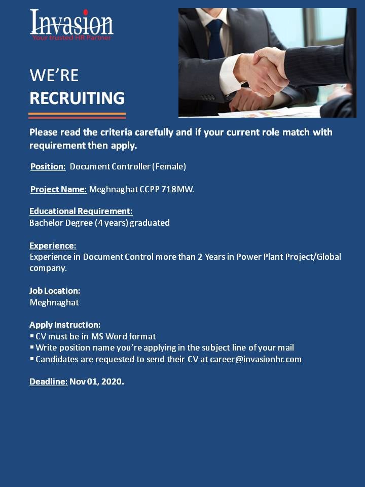 Invasion - A reputed Korean company is looking for Document Controller ...