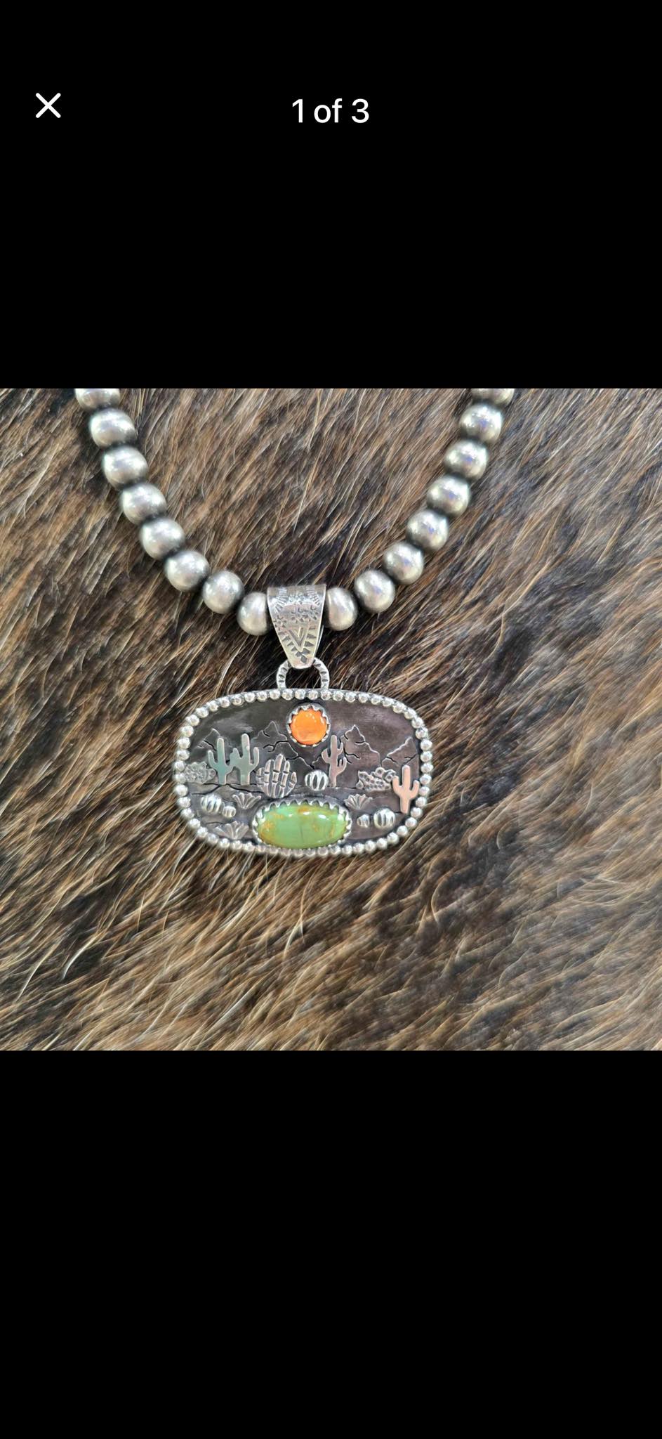 Traditional Navajo silver and stone art by Bo Reeves.