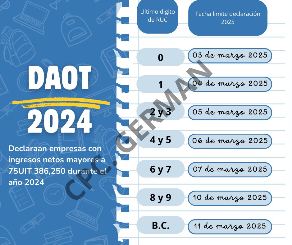 Germán - 📅 Declaración del DAOT 2024: ¡No te pases de la fecha! Si tu ...