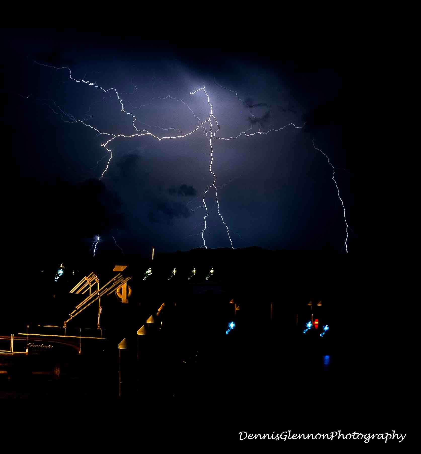 Great lightning capture at sunset this evening from Fred Howard