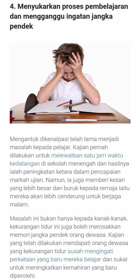 Viral Johor Akibat Kerap Tidur Lewat Diambil Dari Facebook