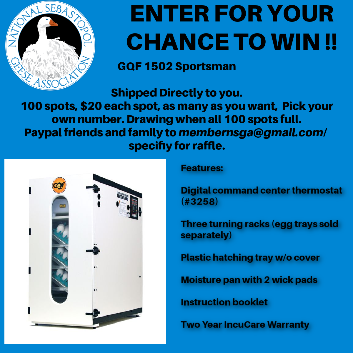 RAFFLE IS... - National Sebastopol Geese Association | Facebook