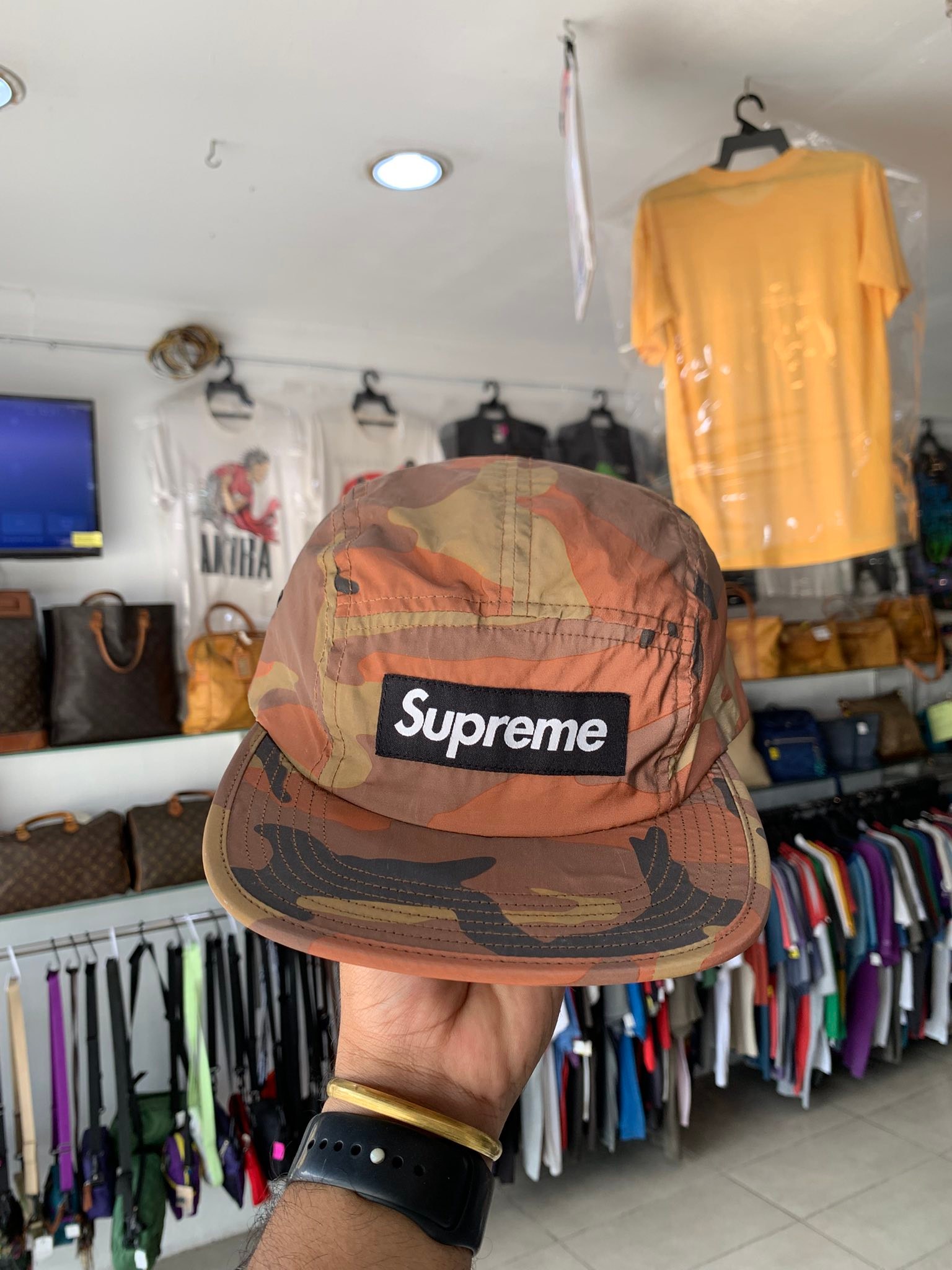 Supreme RefLective Camo Camp Cap In Orange Made In Usa Rm350 Free