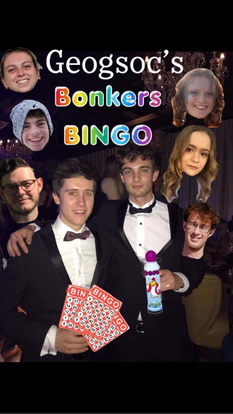 GeogSoc Exeter - Sign up for next week’s Bingo event...