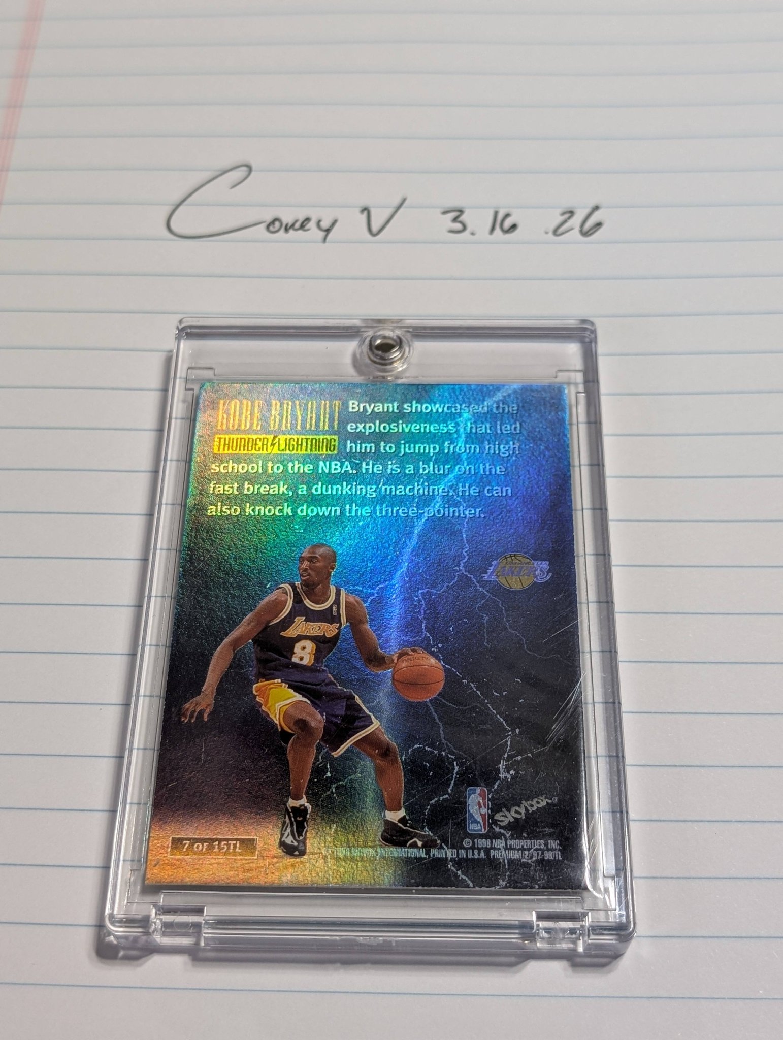 Kobe thunder card for sale