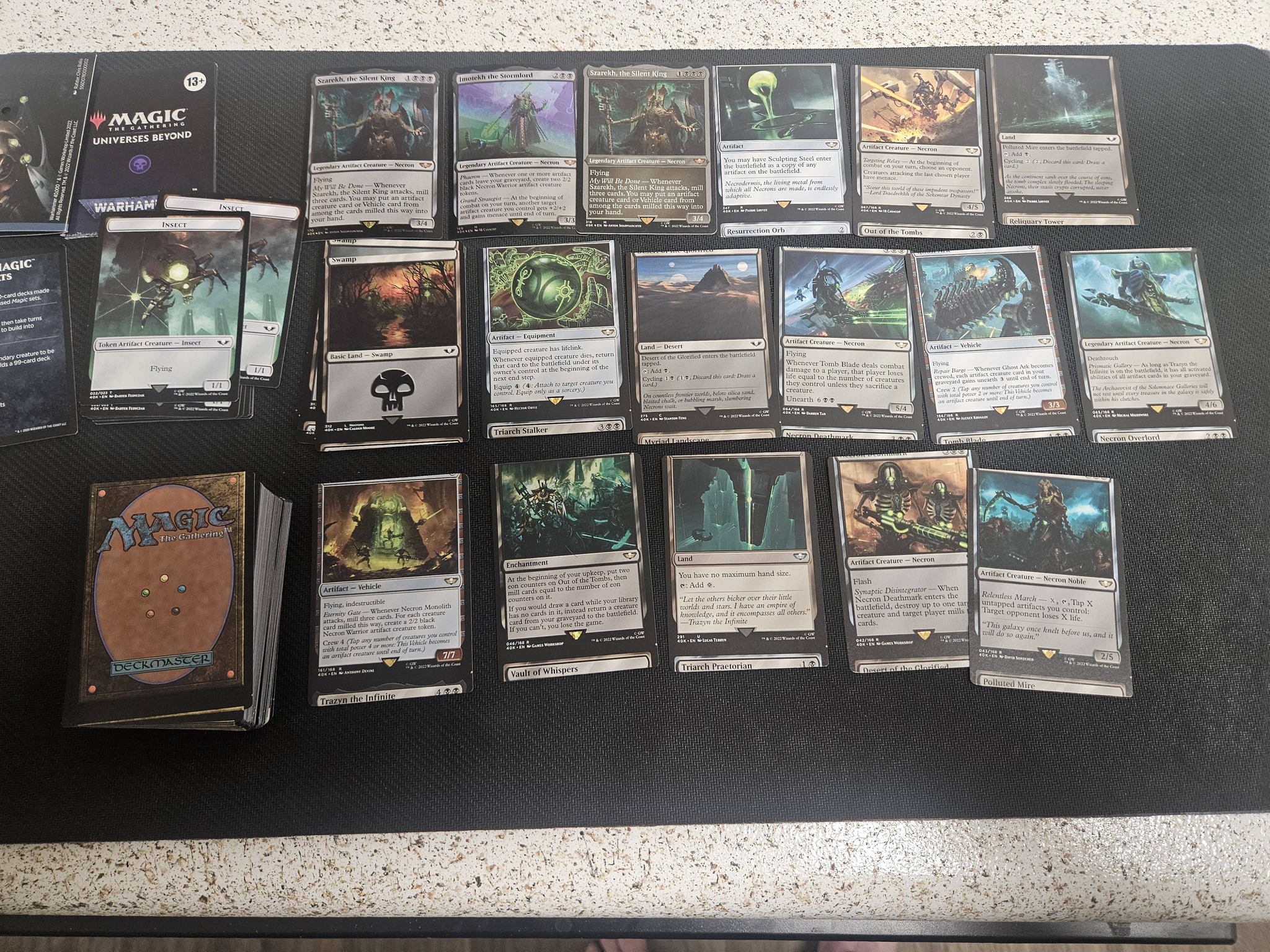 mtg necron dynasties commander deck Magic: The Gathering Universes Beyond: Warhammer 40,000  : Toys & Games Every card features Warhammer Miscut necron dynasties deck for