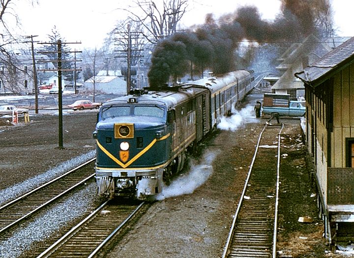 Delaware & Hudson passenger train pulled by Alco PA-1 through