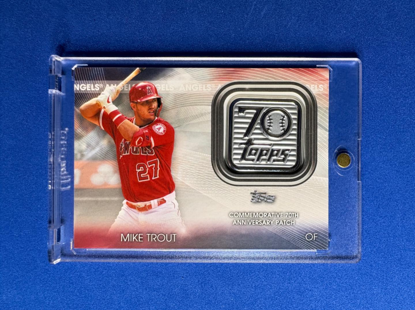 2023 Topps Dynasty Mike Trout autograph MLB logo patch card