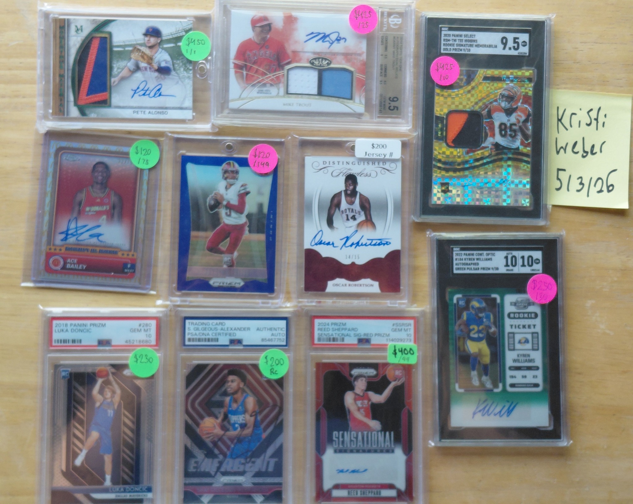 All fs/nft Trout 2014 Tier One /25 - $425 Tee Higgins Select RPA 
