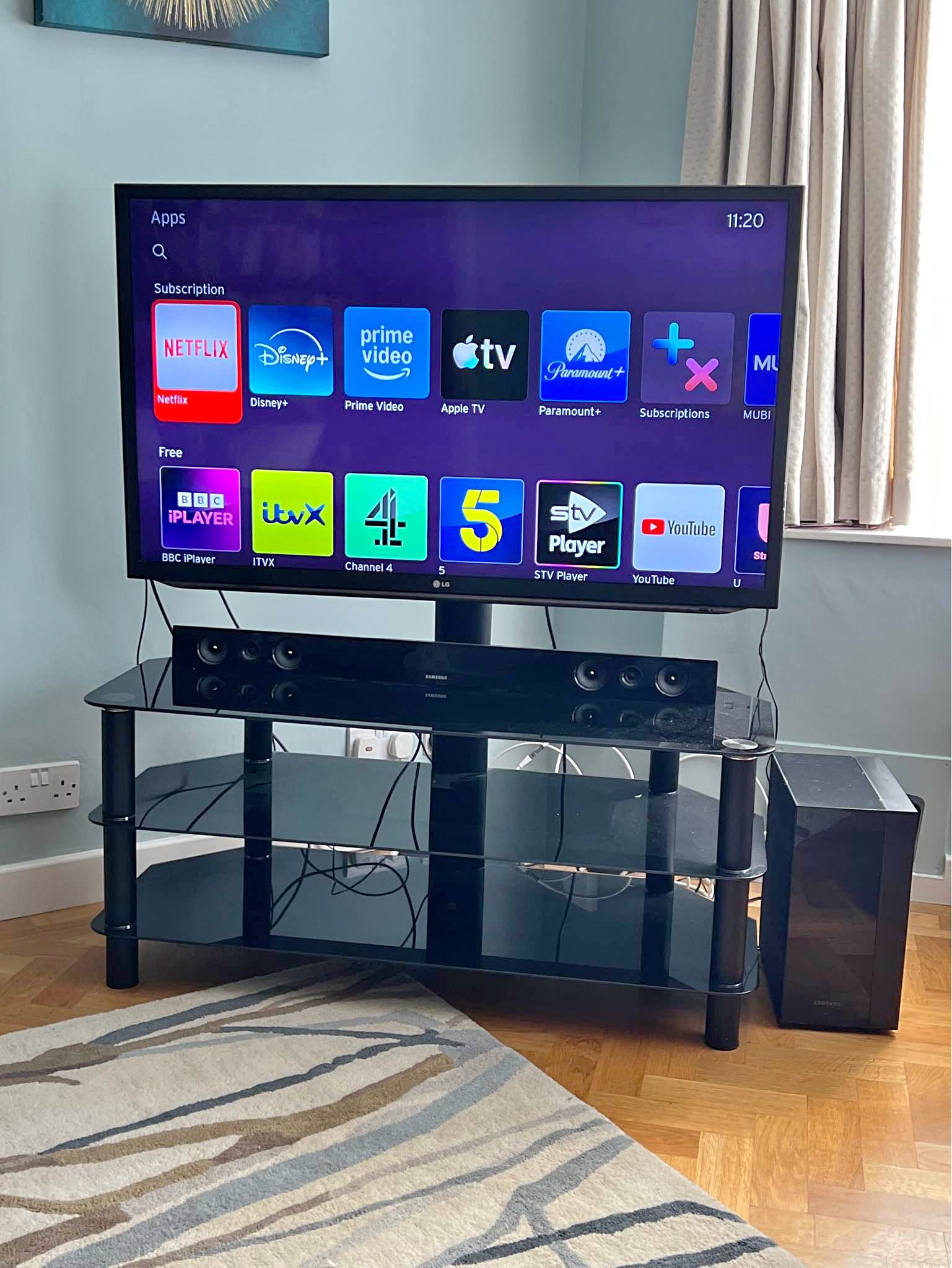 46 inch LG television, stand plus sound bar - Entertainment Units & TV ...