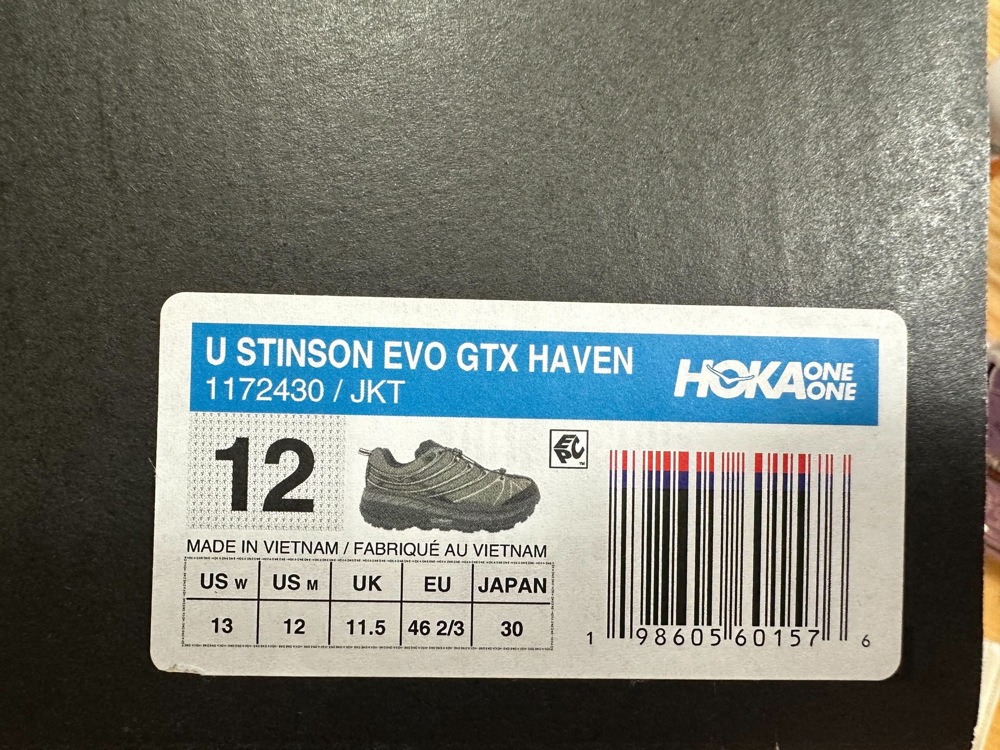 目的】出售** 【商品】Hoka Stinson EVO OG GTX x HAVEN 【尺寸】US 12 
