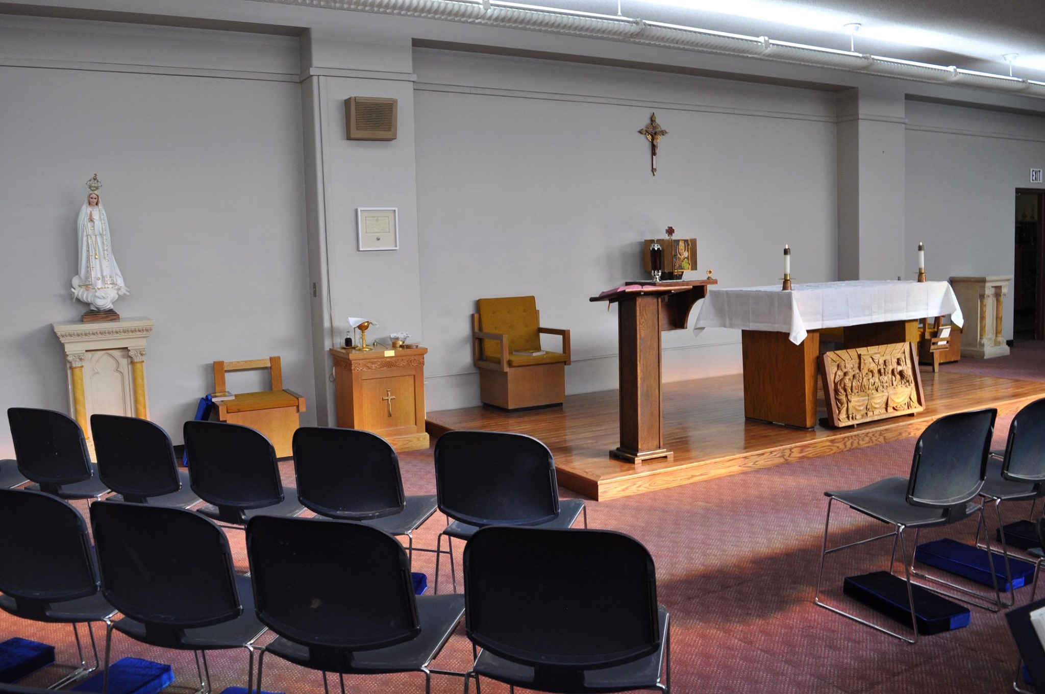 Fr. Bert Kozen celebrated our first mass in our new chapel this morning ...
