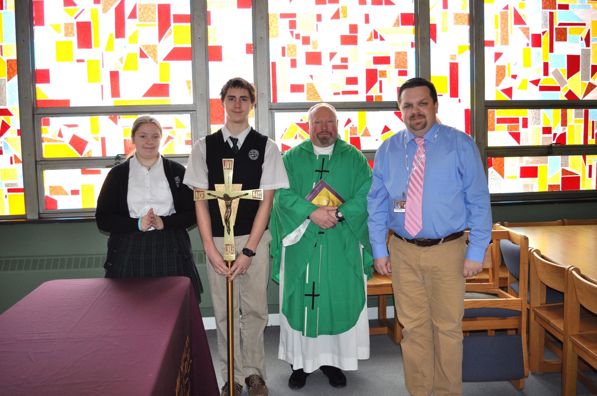 Fr. Bert Kozen celebrated our first mass in our new chapel this morning ...