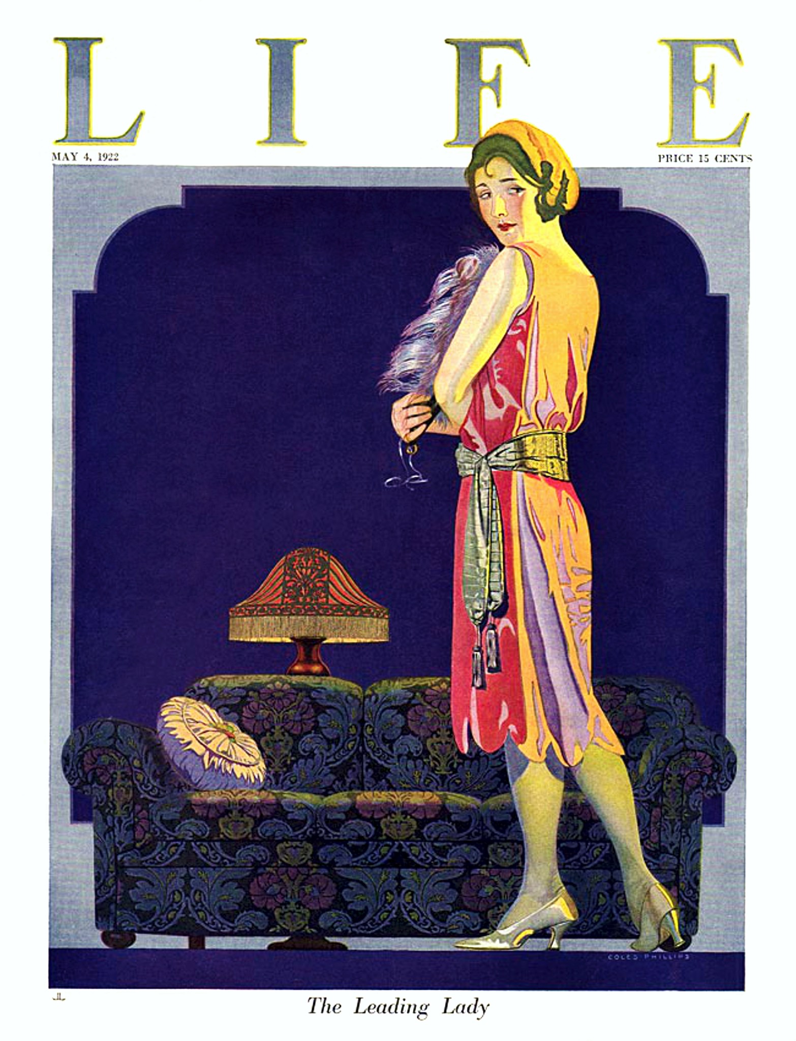 1920s Cover of Life Magazine featuring a Flapper/Bat Girl by Coles