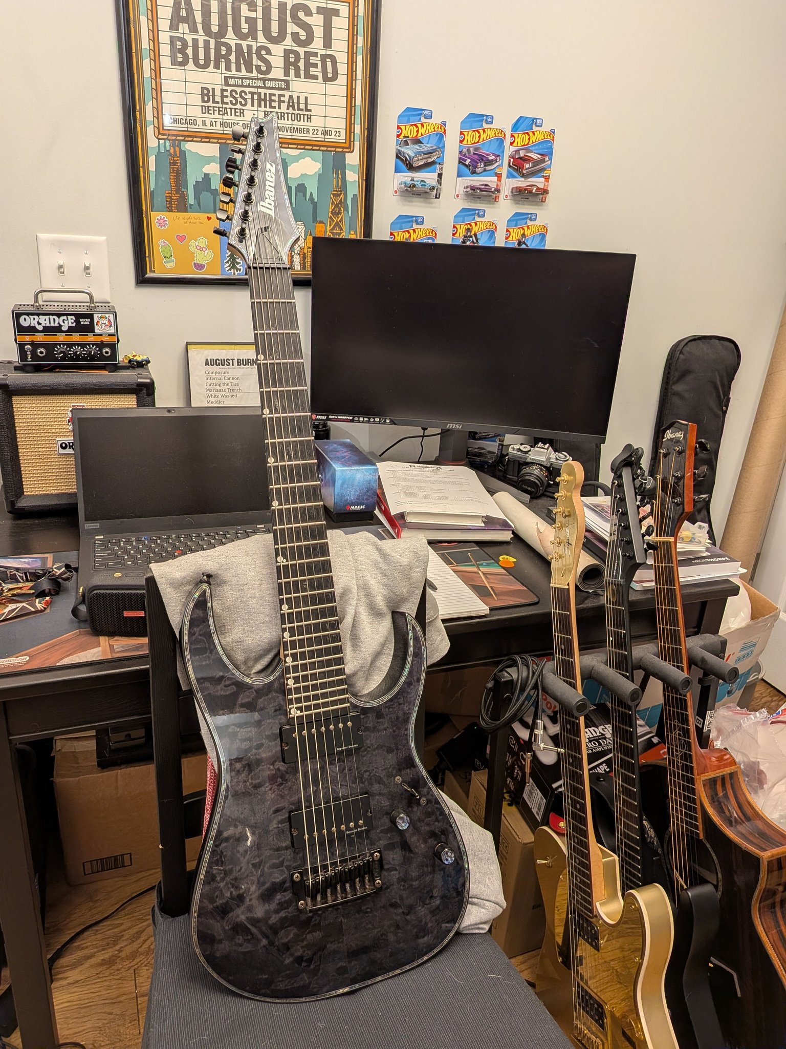 2015 Ibanez Iron Label 7 string with Nazgul/Sentient pickups
