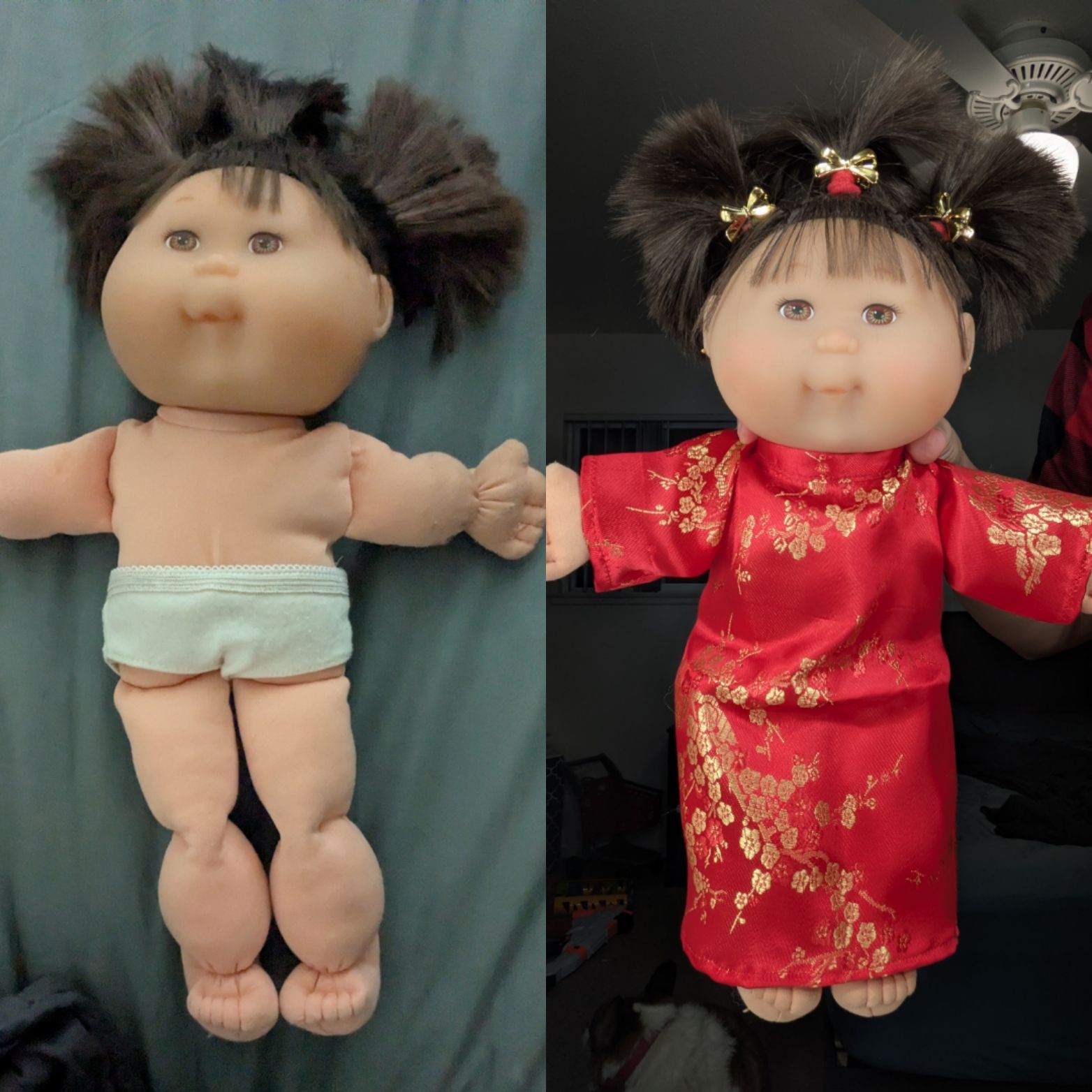 cabbage patch doll red dress A2 OAA03-23-4 Red Dress with White Collar