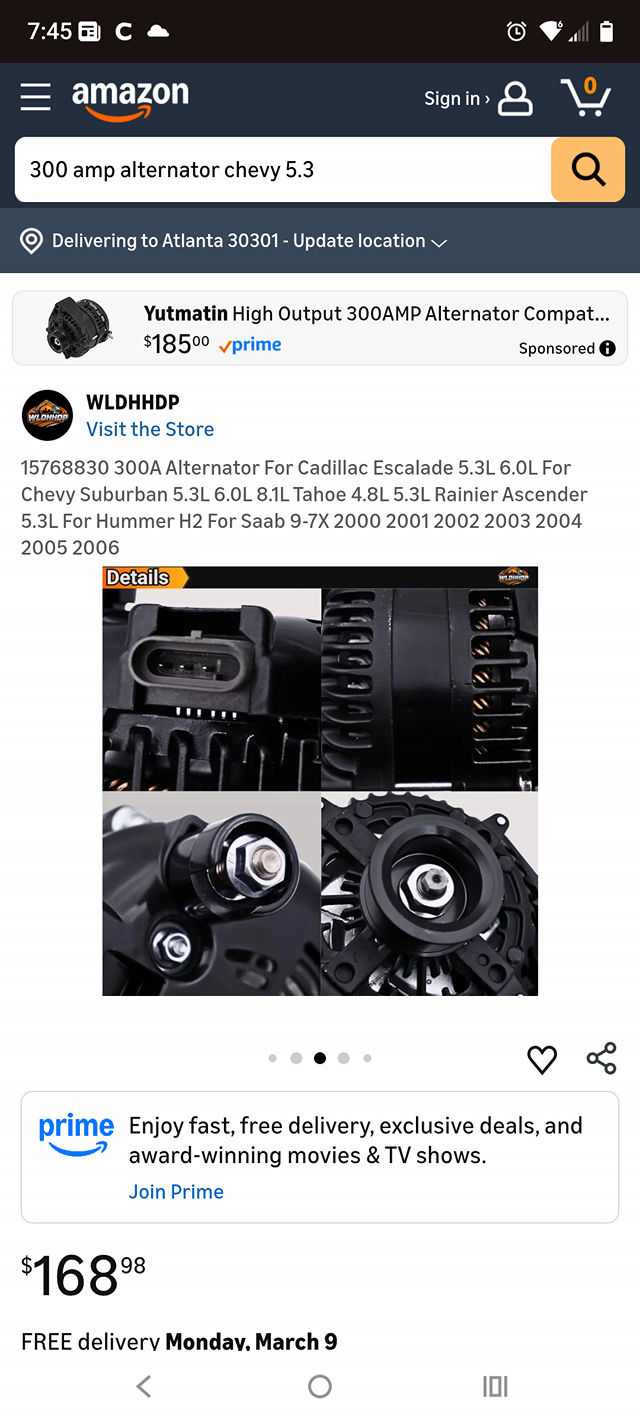 300 Amp High Output Red Alternator – 6 Phase Hairpin – For Chevy GMC Cadillac Trucks 2 thumbnail image