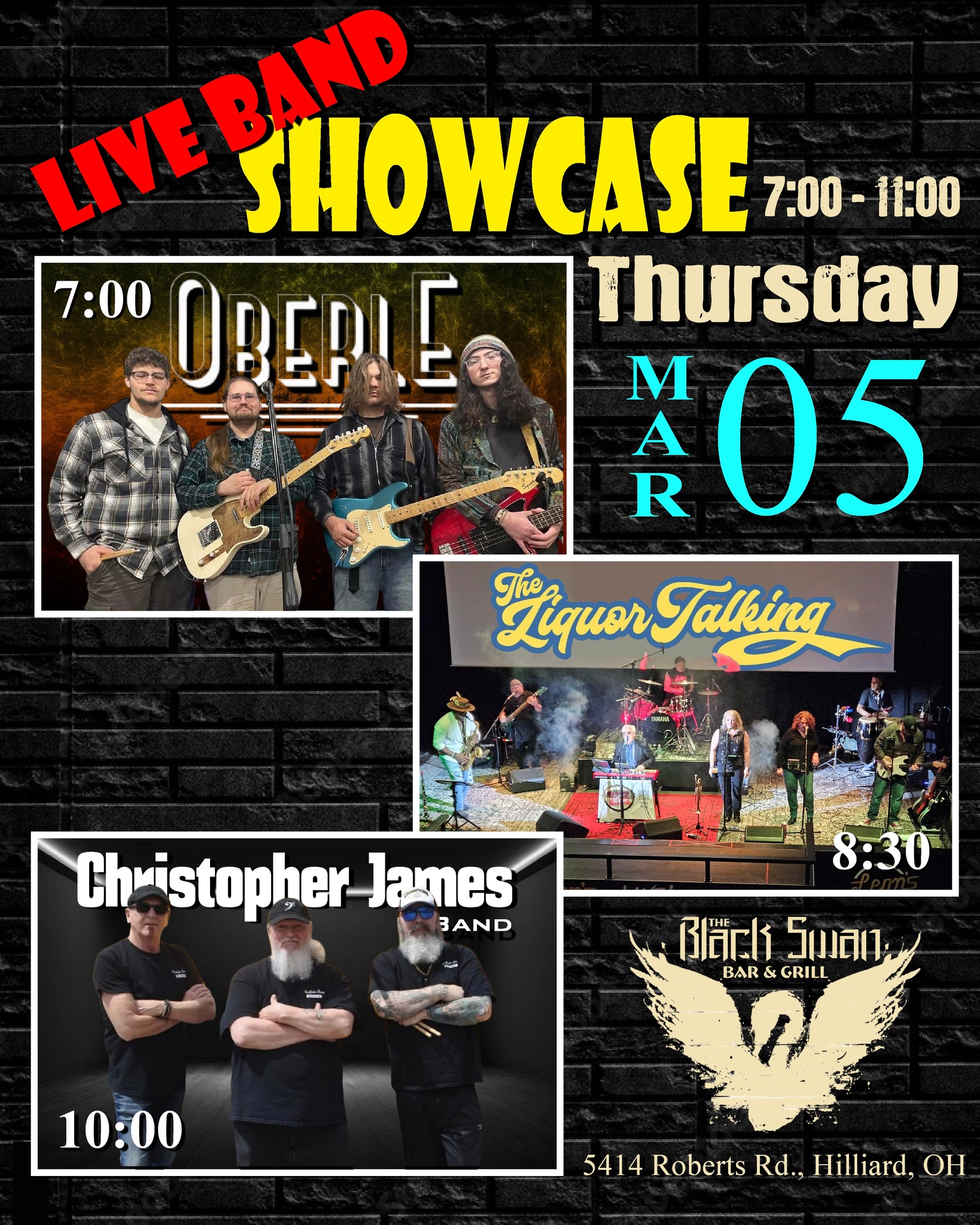 Thursday live band showcase in Columbus, OH