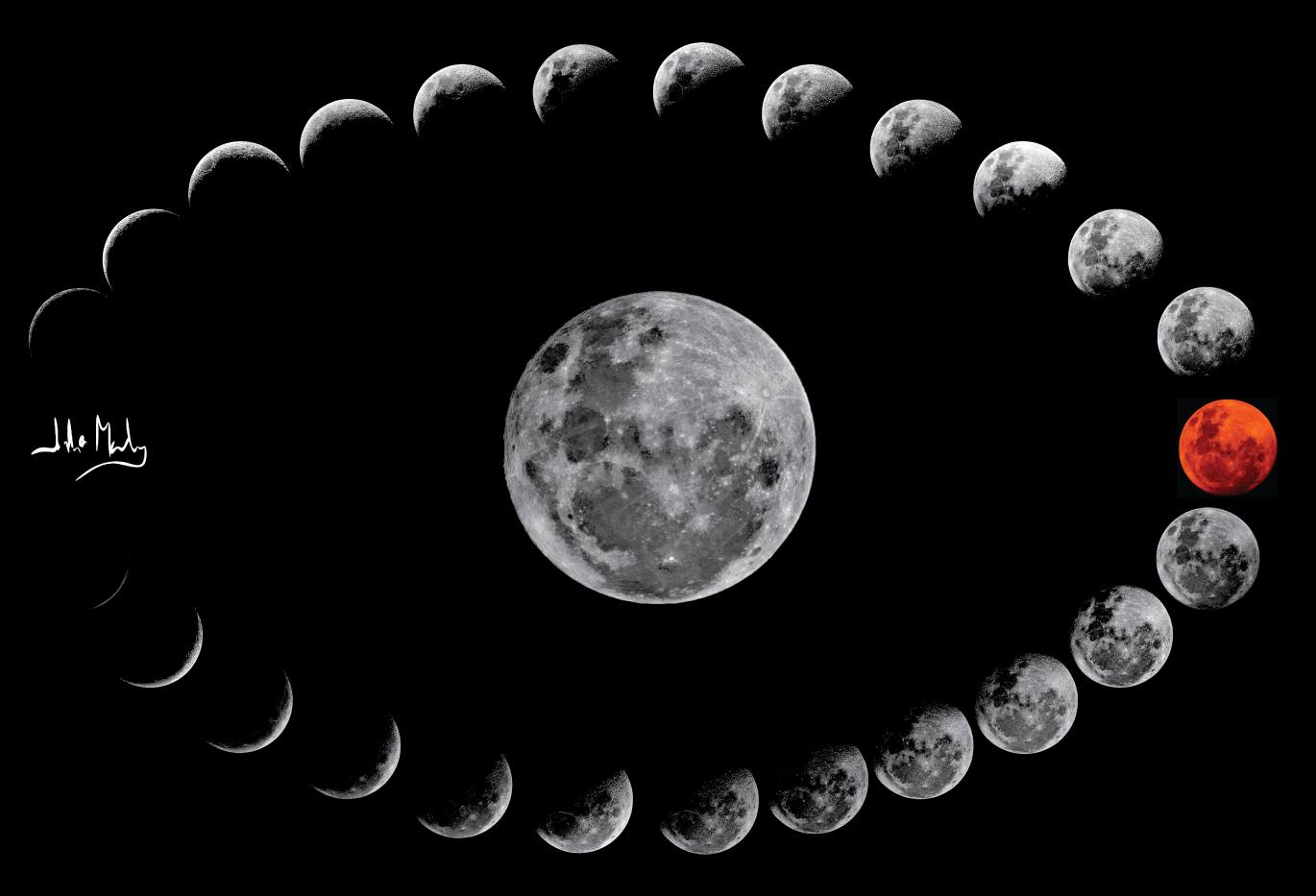 Moon cycle collages from Broome