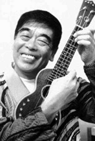 牧伸二 さん 直筆 サイン色紙 お笑い ウクレレ漫談 似顔絵 入 牧 伸二