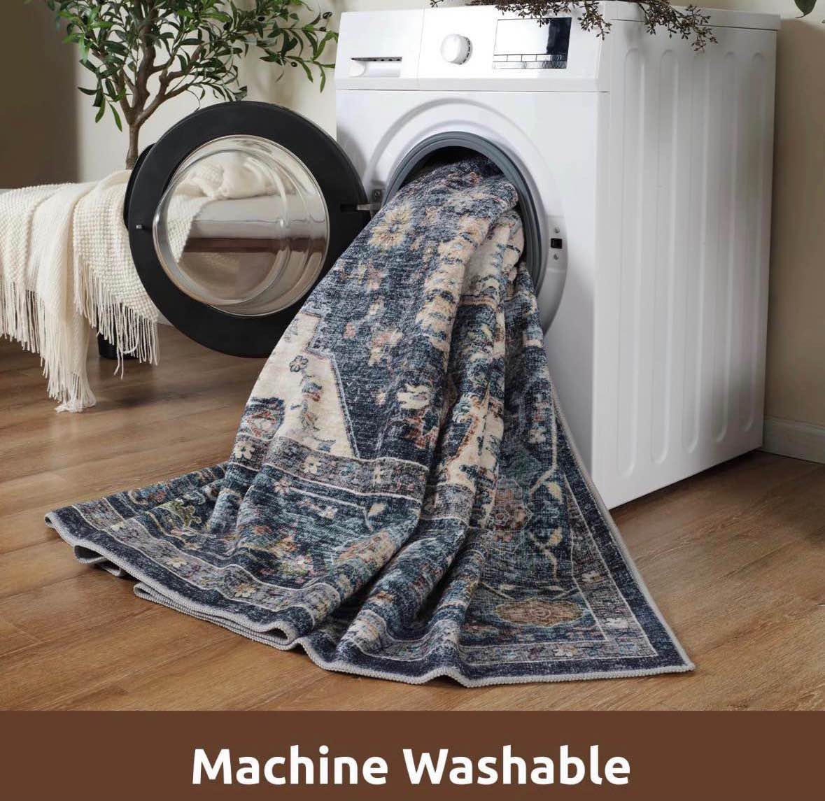 BRAND NEW 6x9 ft Machine Washable Soft Area Rug, Non-Slip Low Pile ...