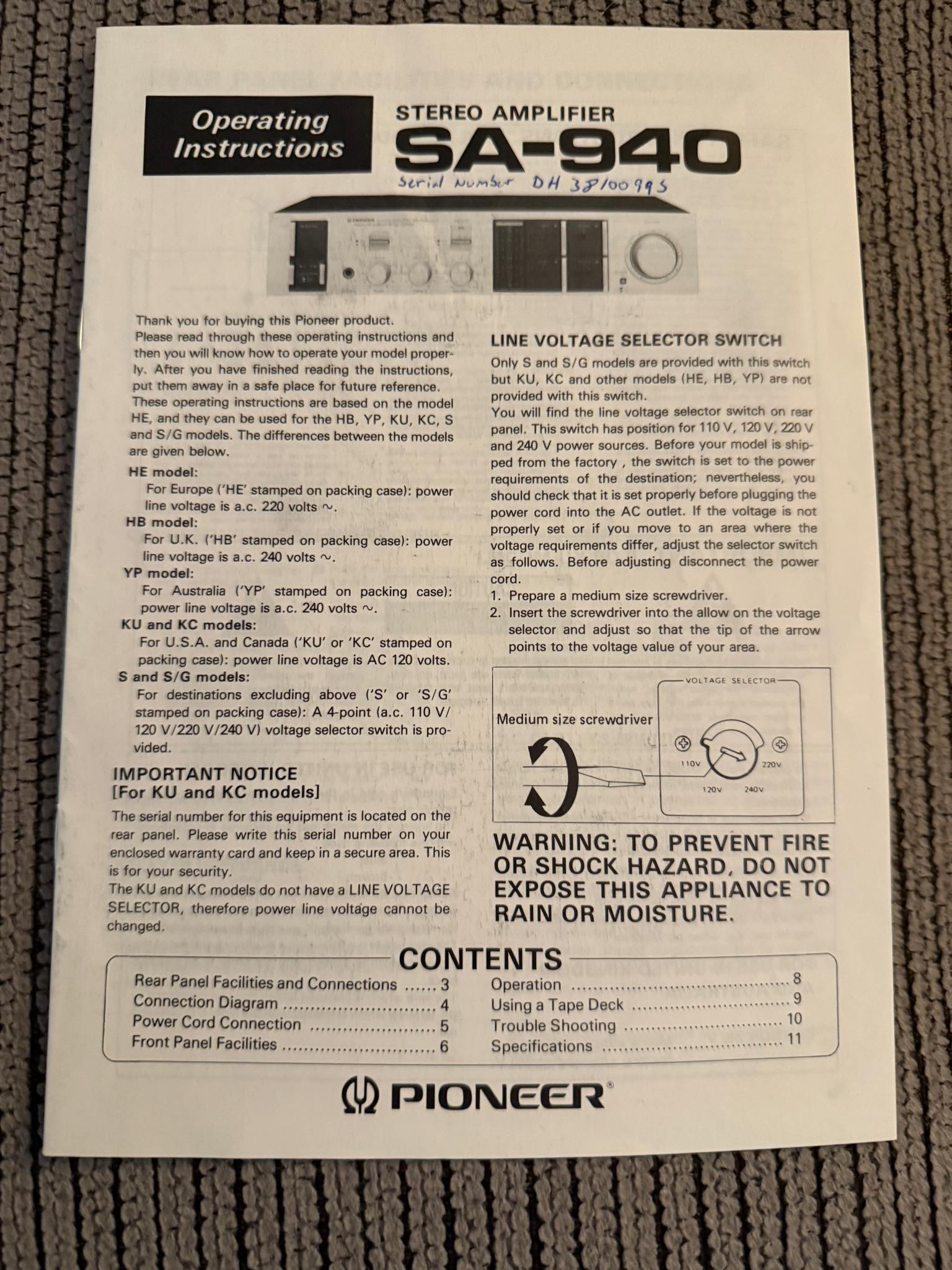 2/6 of my system Operating Instructions Operating Instructions