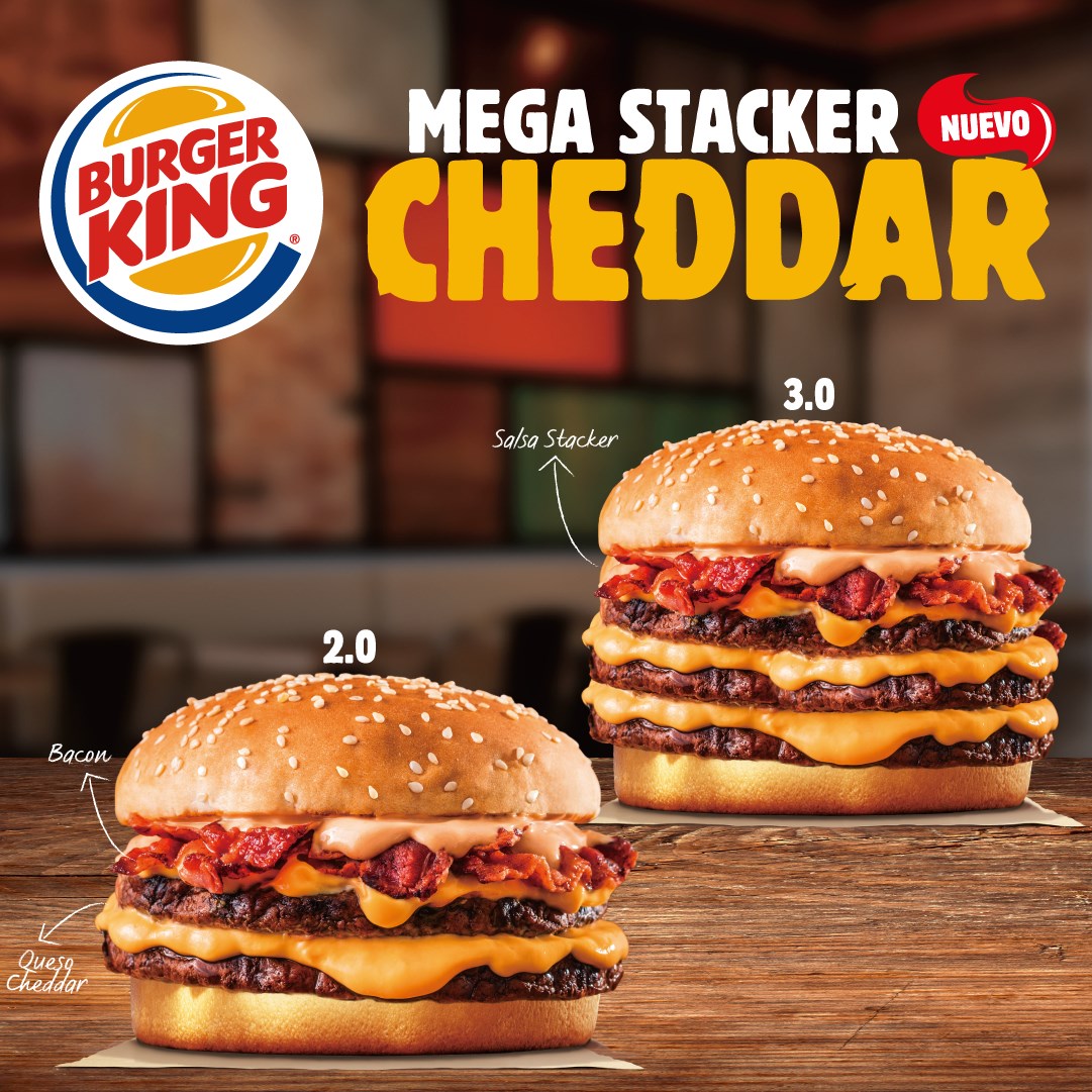 🍔👑¡NUEVA MEGA STACKER CHEDDAR YA ESTA... - Burger King Panamá | Facebook