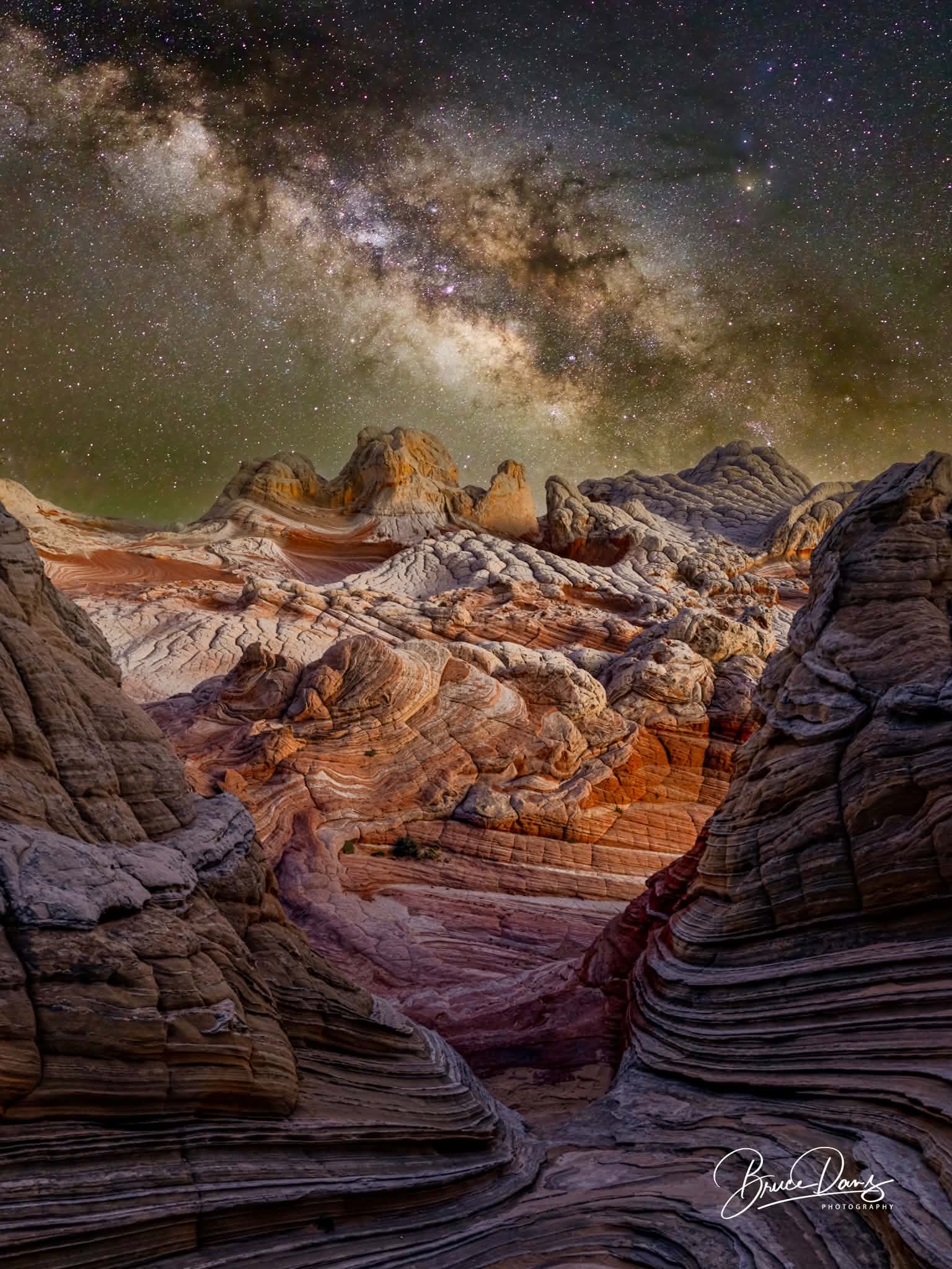 White Pocket landscape with Milky Way at night