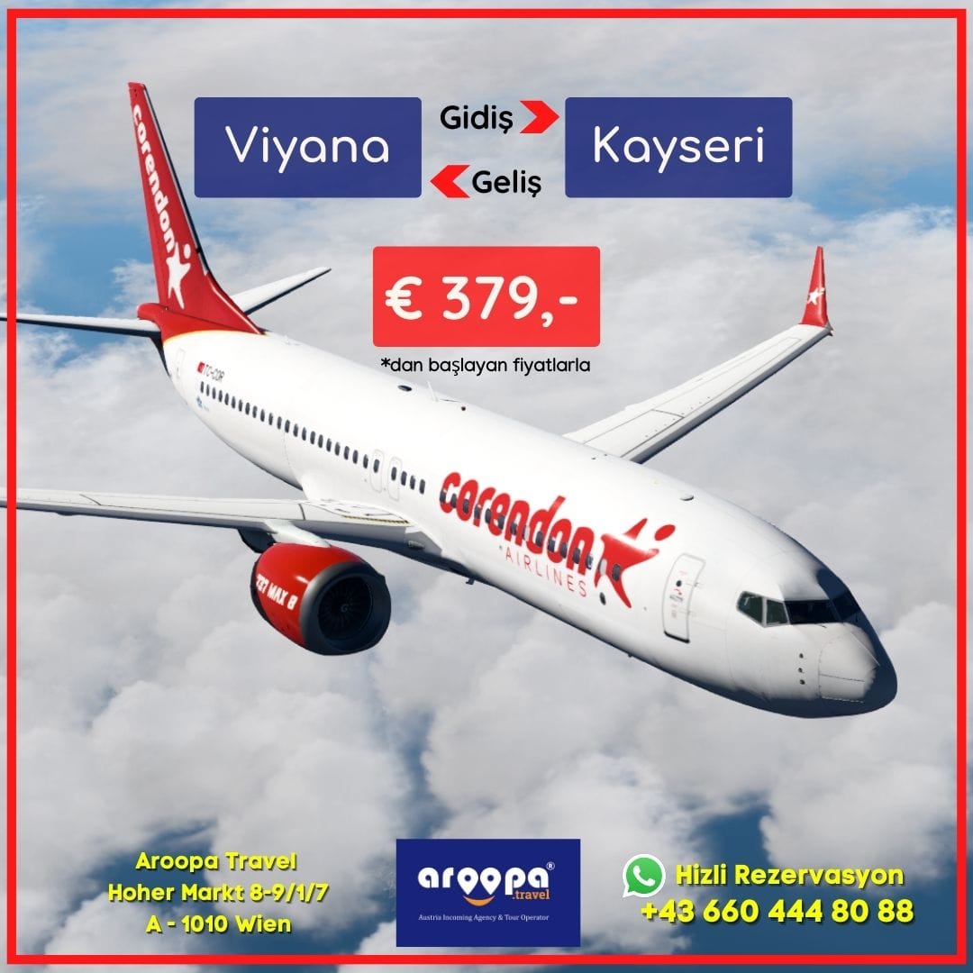 Aroopa Travel - 🇦🇹 Viyana ️ ️ ️ Kayseri 🇹🇷 En uygun...