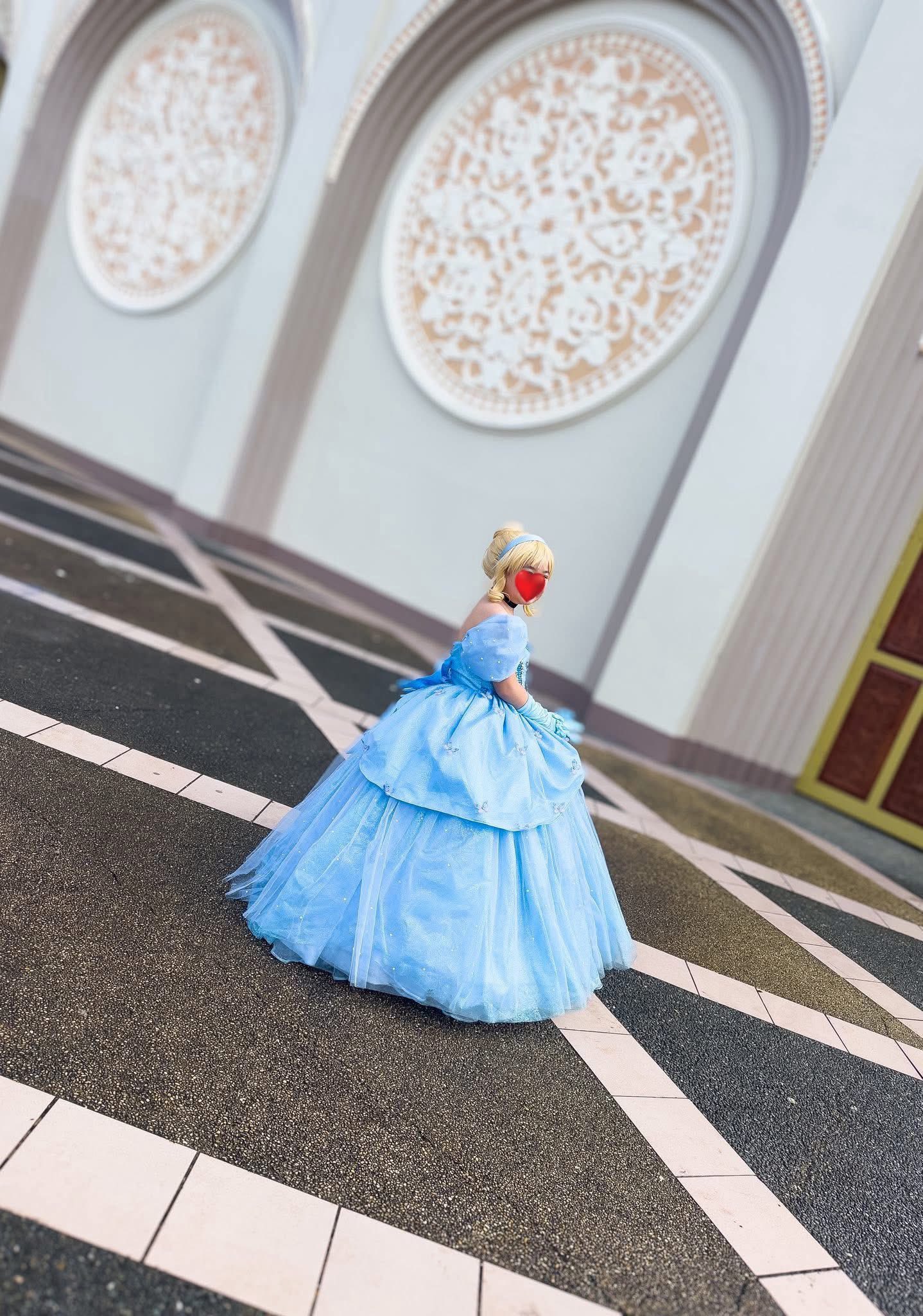 CC494 NEW disney store princess cinderella navy blue w/ gems gown dress sz 4