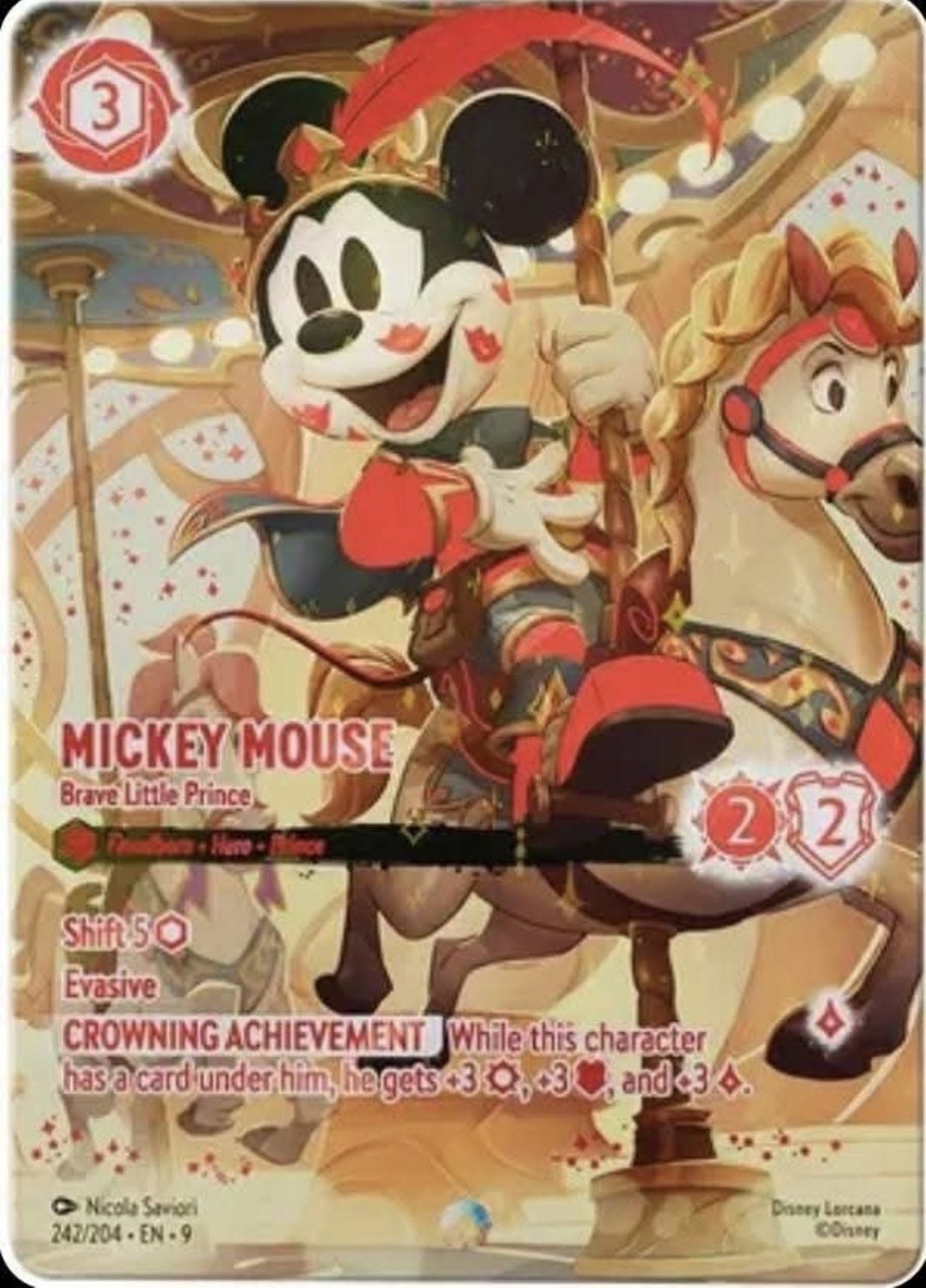 Disney Lorcana iconic card collection with Mickey Mouse in PSA 10